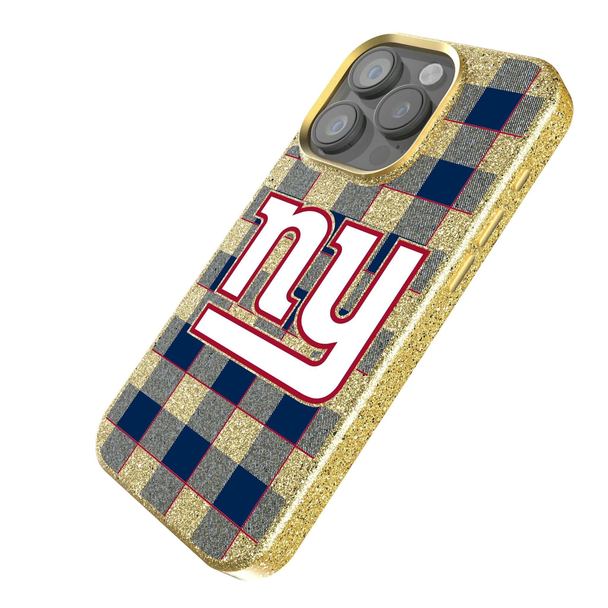 New York Giants Plaid iPhone Bling Phone Case for Apple iPhone - Isometric View