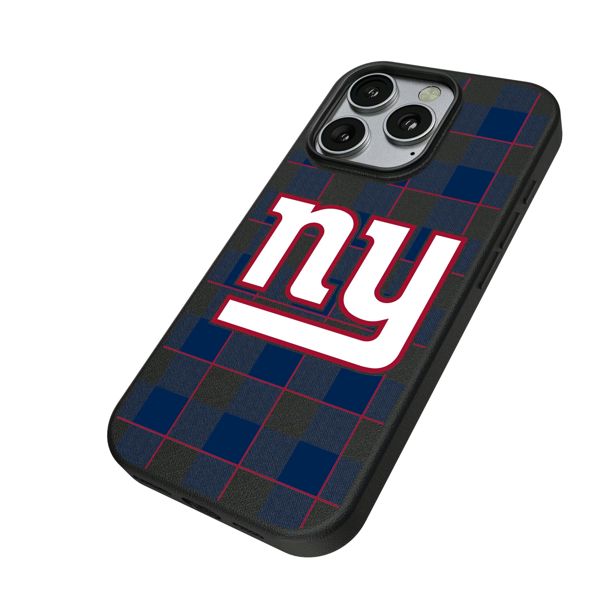 New York Giants Plaid iPhone MagSafe Compatible Phone Case for Apple iPhone - Isometric View
