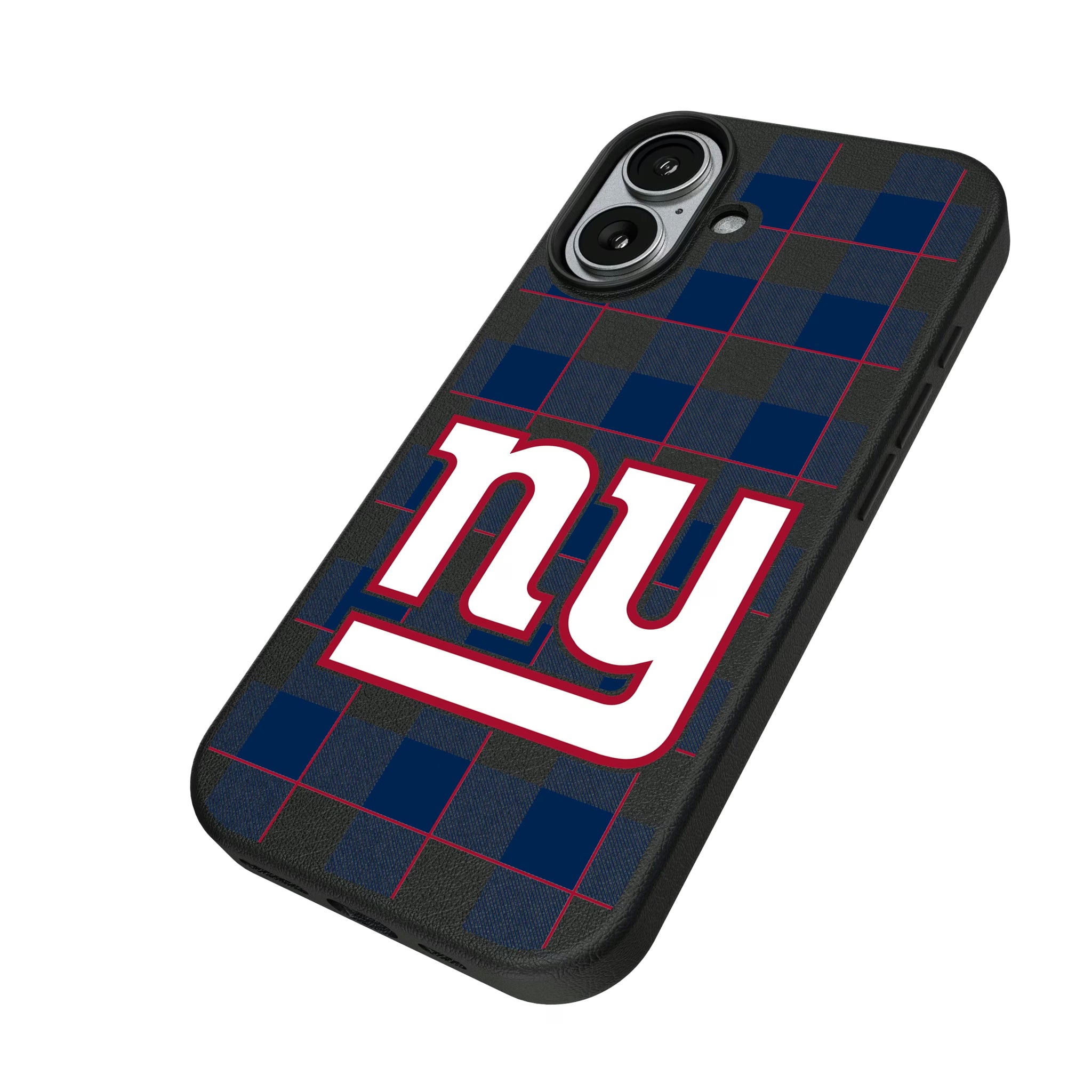 New York Giants Plaid iPhone MagSafe Compatible Phone Case for Apple iPhone - Isometric View#Device_iPhone 17