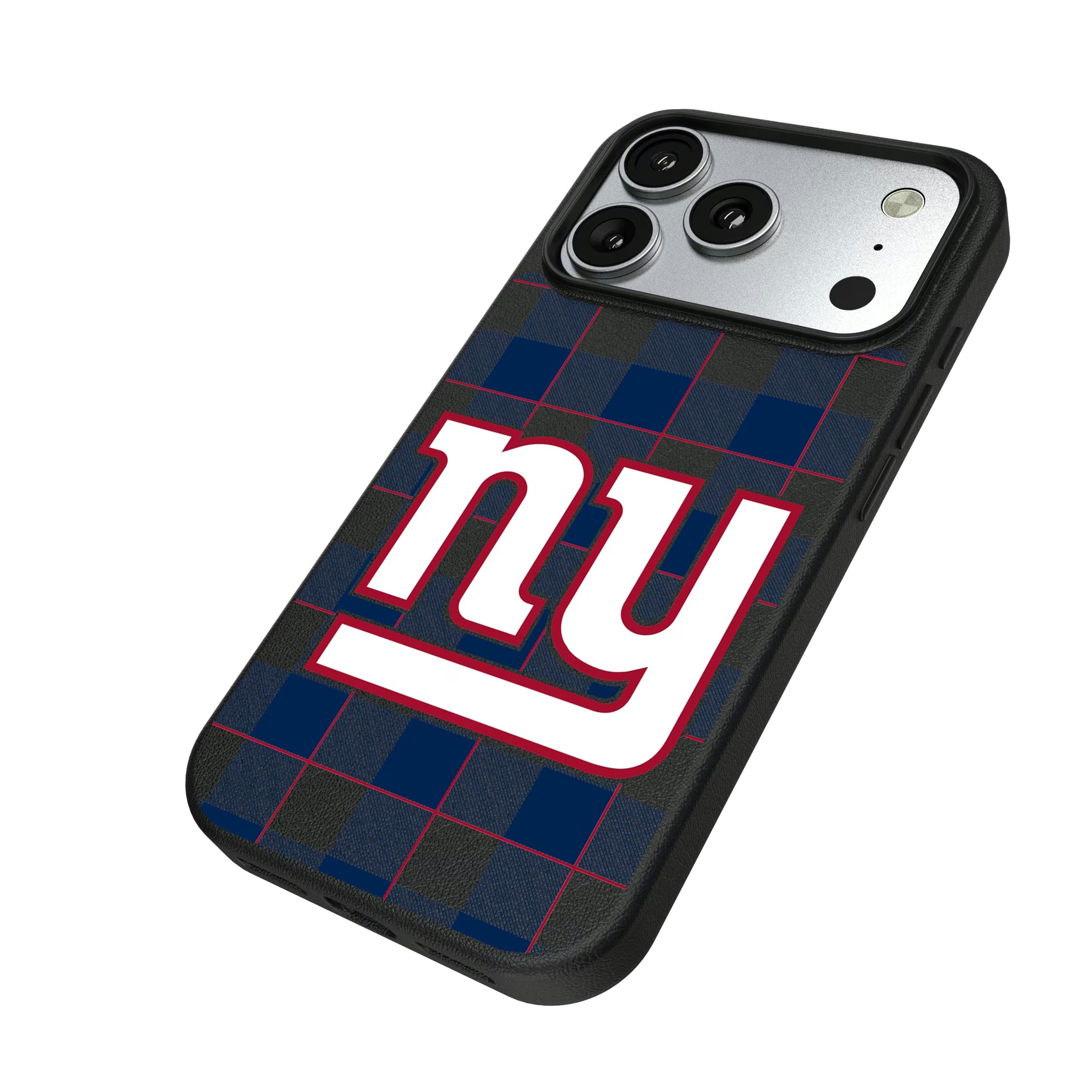 New York Giants Plaid iPhone MagSafe Compatible Phone Case for Apple iPhone - Isometric View#Device_iPhone 17 Pro