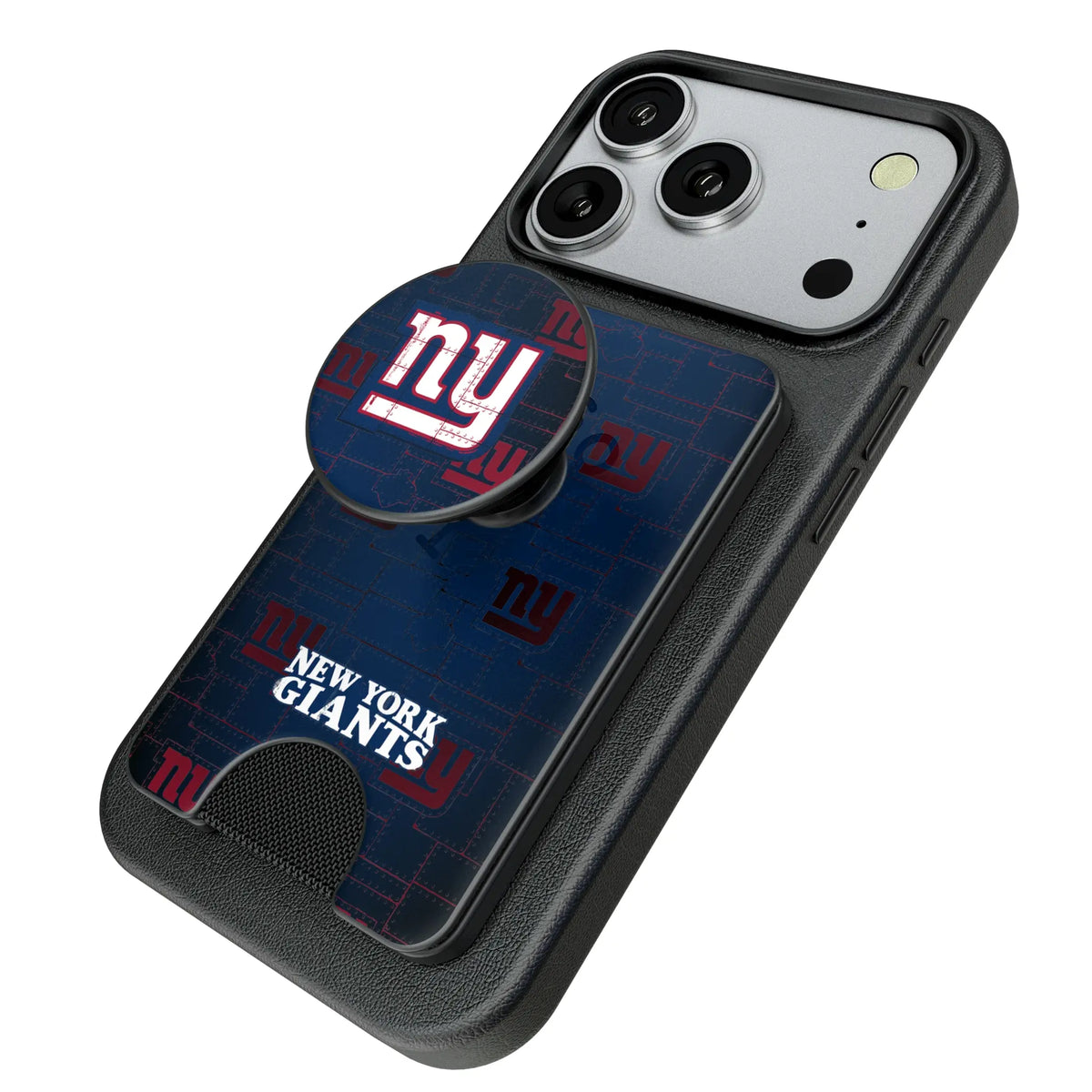 New York Giants Rivet Popsockets Wallet Magnetic - Isometric View