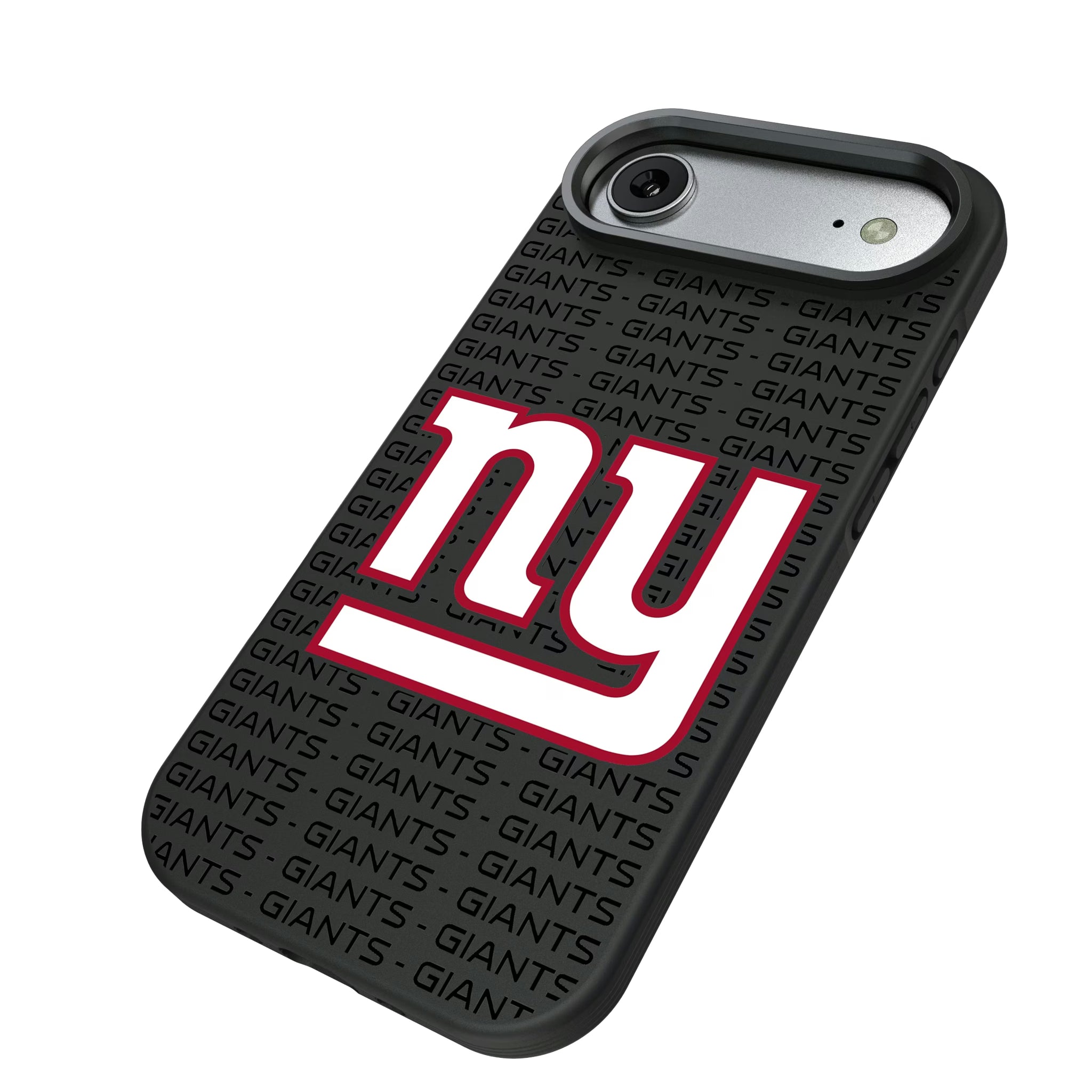 New York Giants Text Backdrop iPhone Bump Phone Case for Apple iPhone - Isometric View#Device_iPhone Air