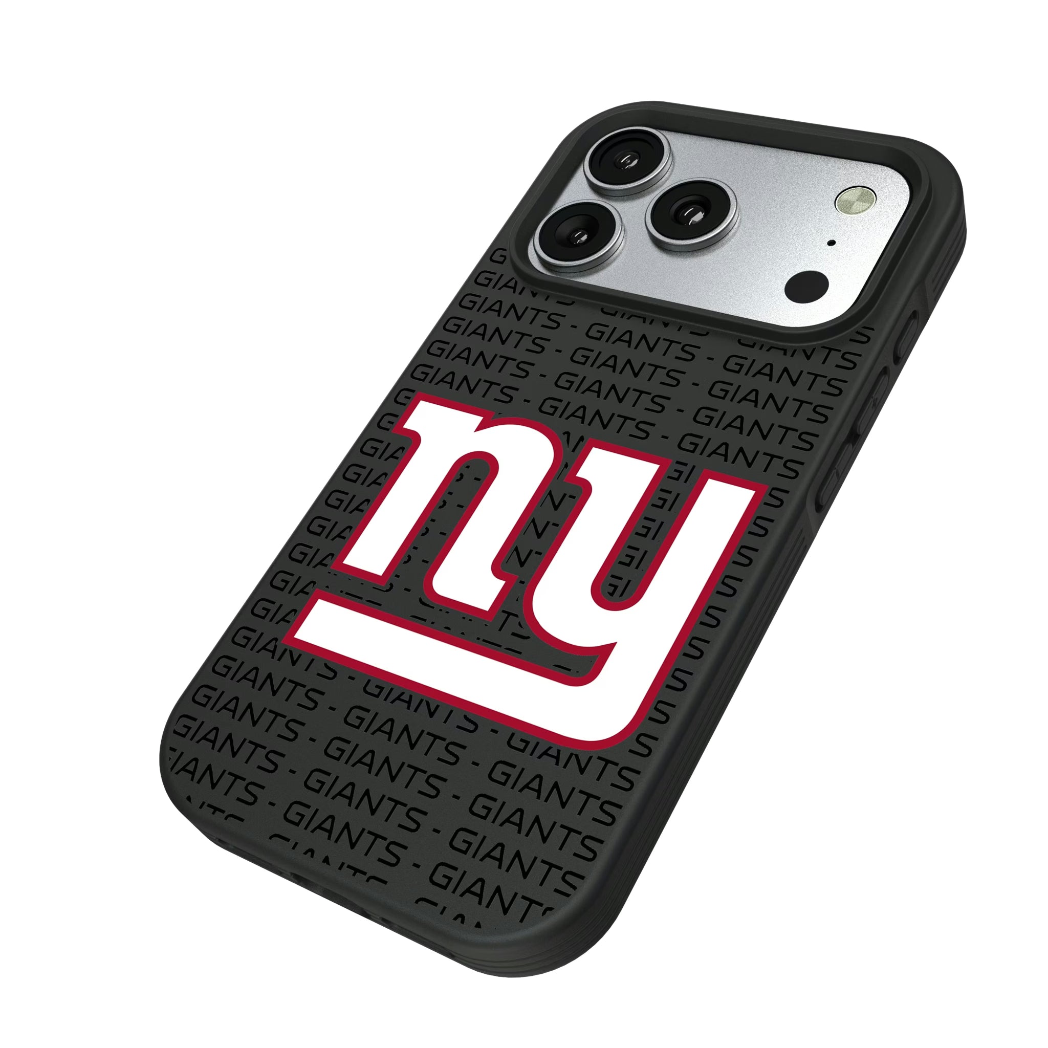 New York Giants Text Backdrop iPhone Bump Phone Case for Apple iPhone - Isometric View#Device_iPhone 17 Pro