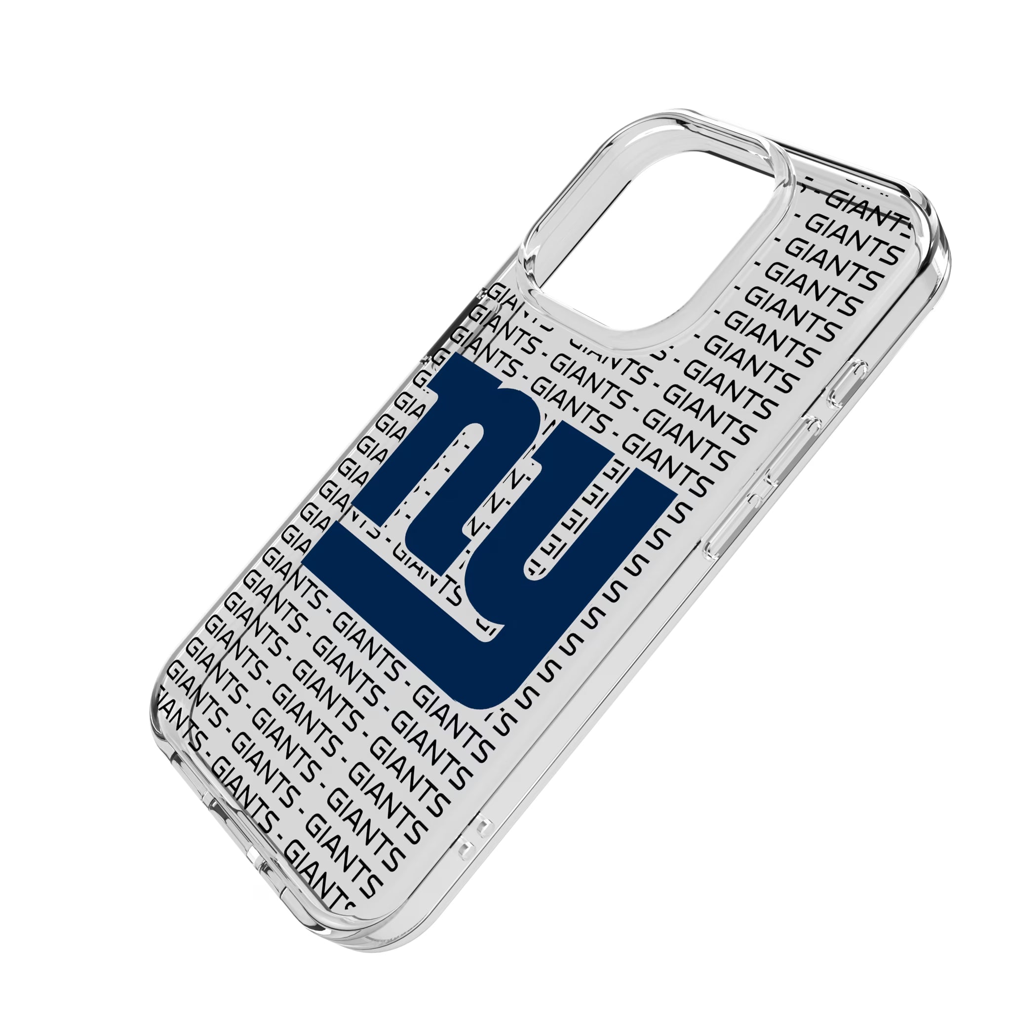 New York Giants Text Backdrop iPhone Clear Phone Case for Apple iPhone - Isometric View