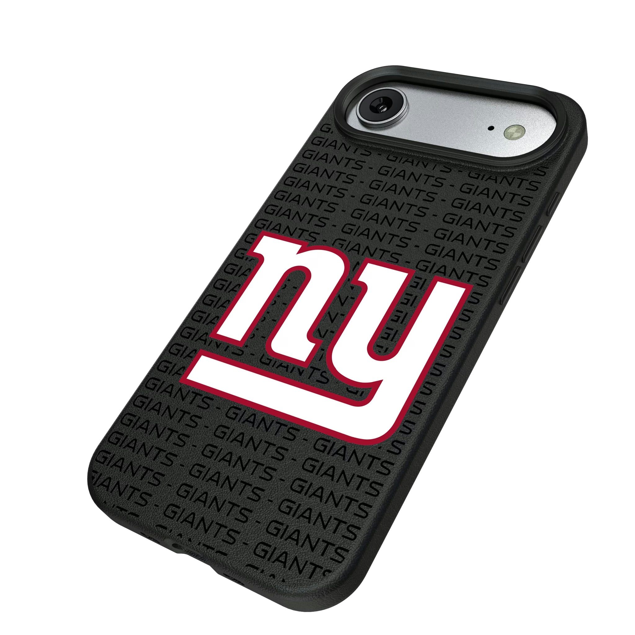 New York Giants Text Backdrop iPhone MagSafe Compatible Phone Case for Apple iPhone - Isometric View#Device_iPhone Air
