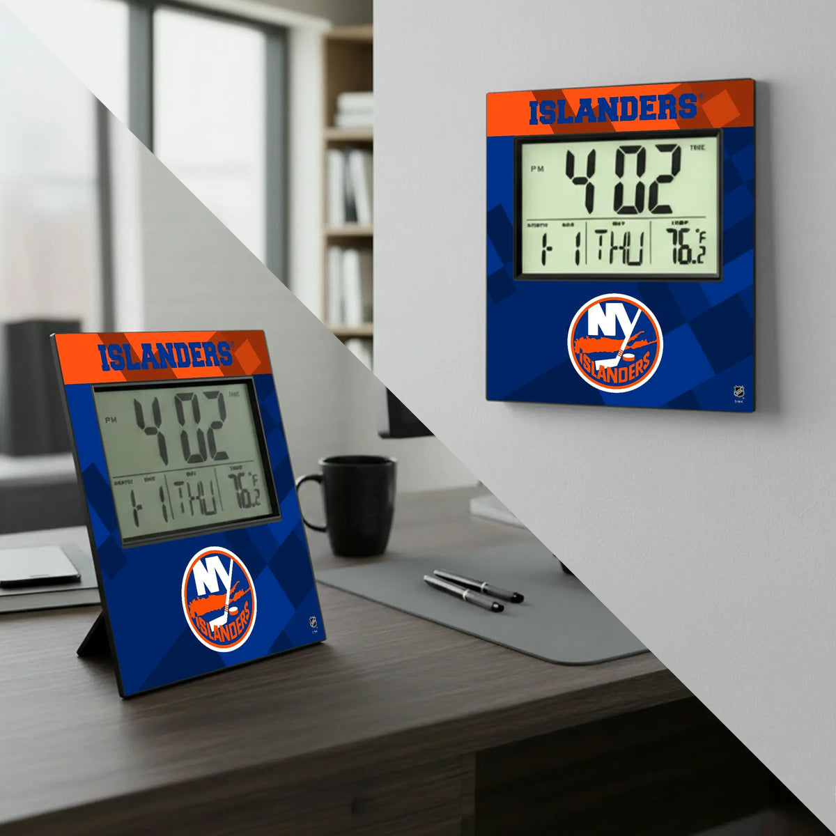 New York Islanders Color Block Wall Clock - Lifestyle