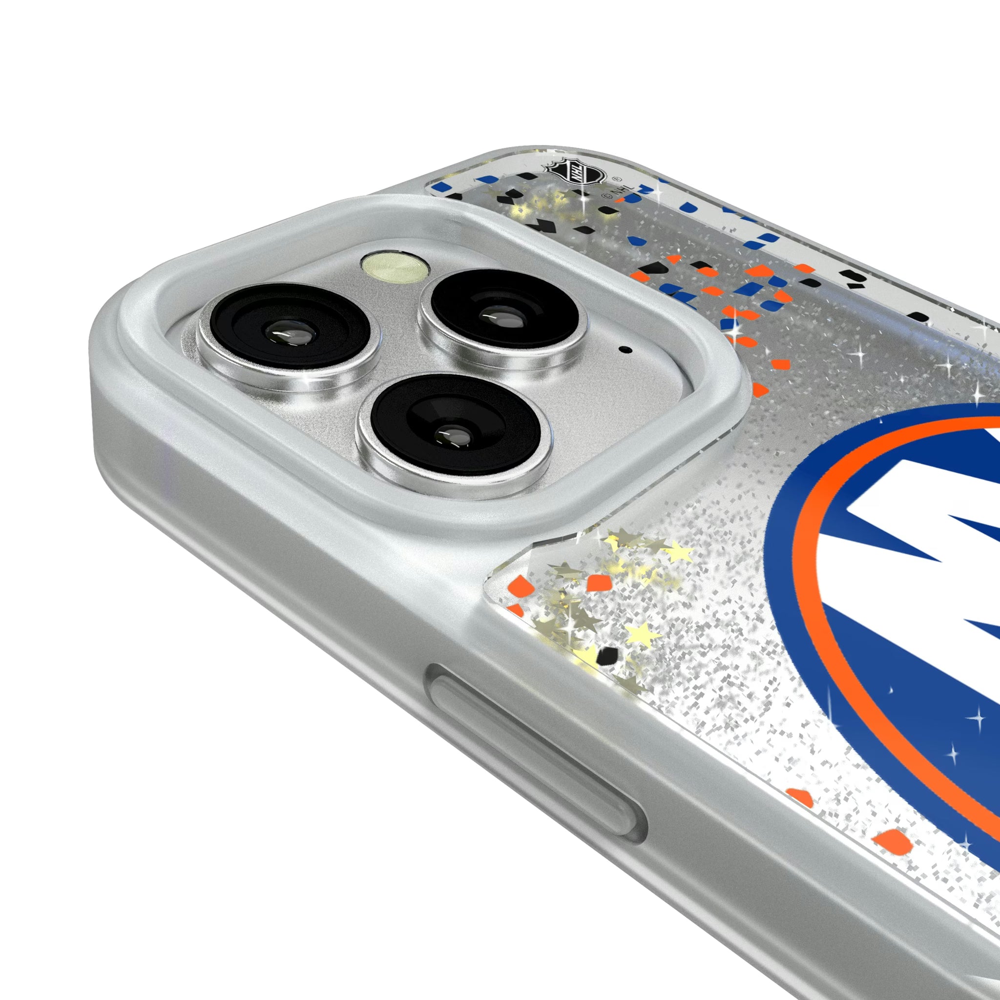 New York Islanders Confetti iPhone Glitter Phone Case for Apple iPhone - Detail#Device_iPhone 16 Pro