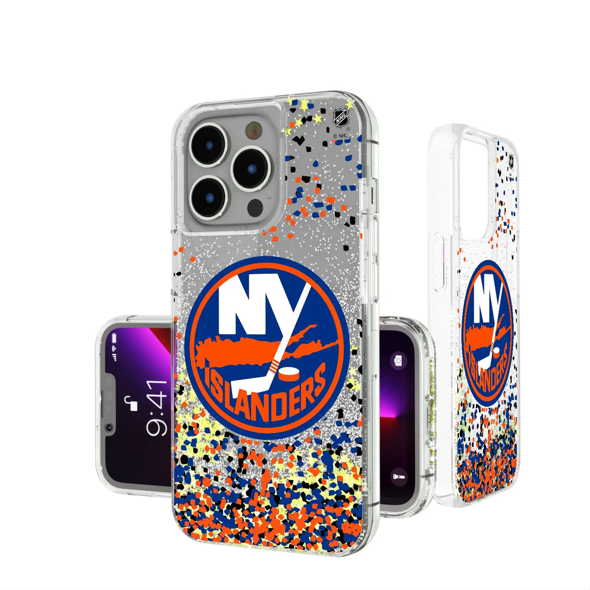 New York Islanders Confetti iPhone Glitter Phone Case for Apple iPhone#Device_iPhone 13 Pro