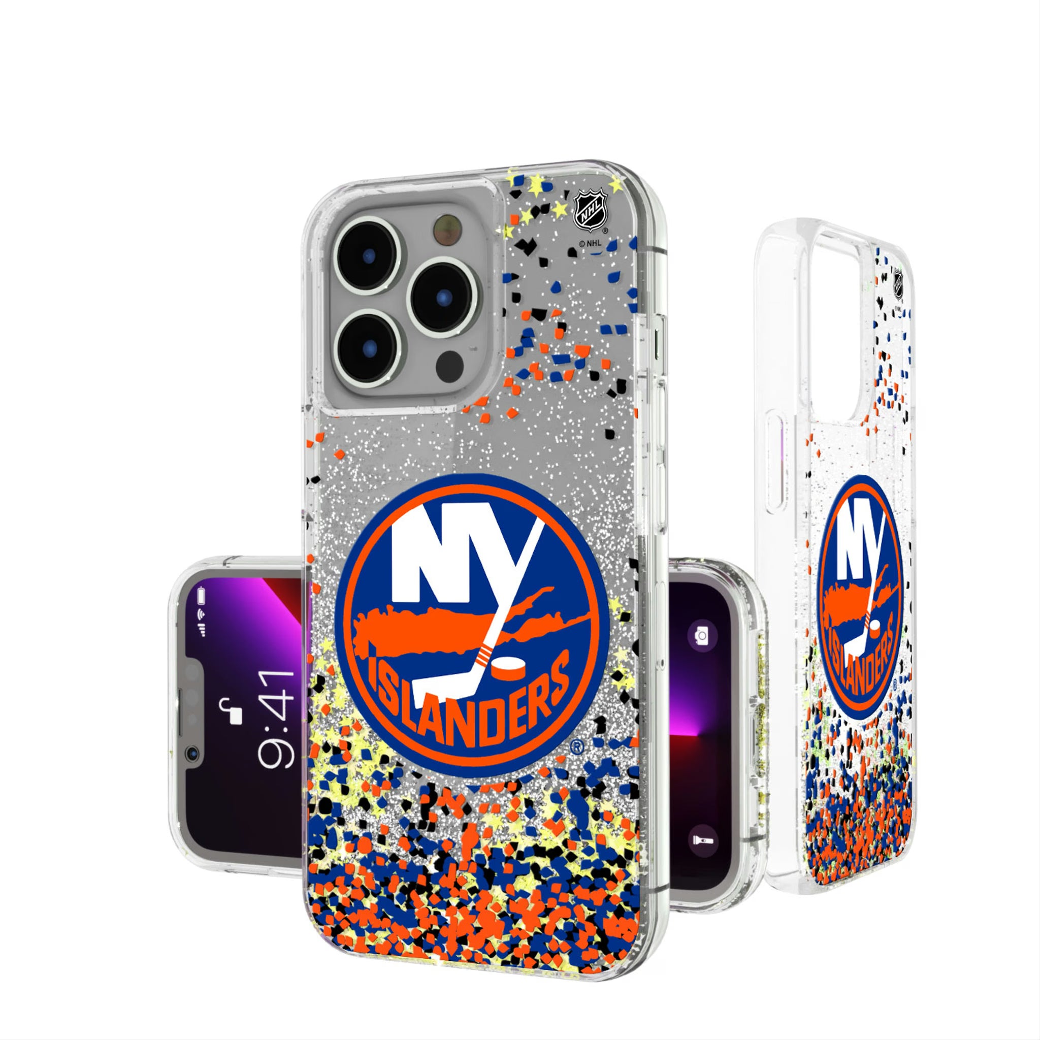 New York Islanders Confetti iPhone Glitter Phone Case for Apple iPhone