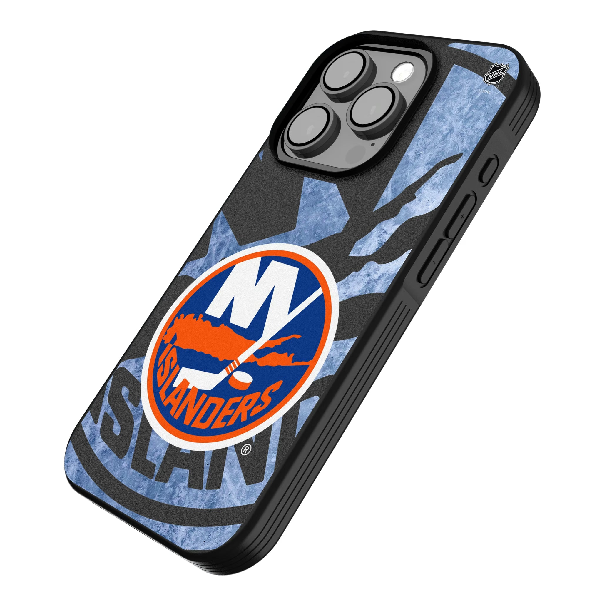 New York Islanders Ice Tilt iPhone Bump Phone Case for Apple iPhone - Isometric View