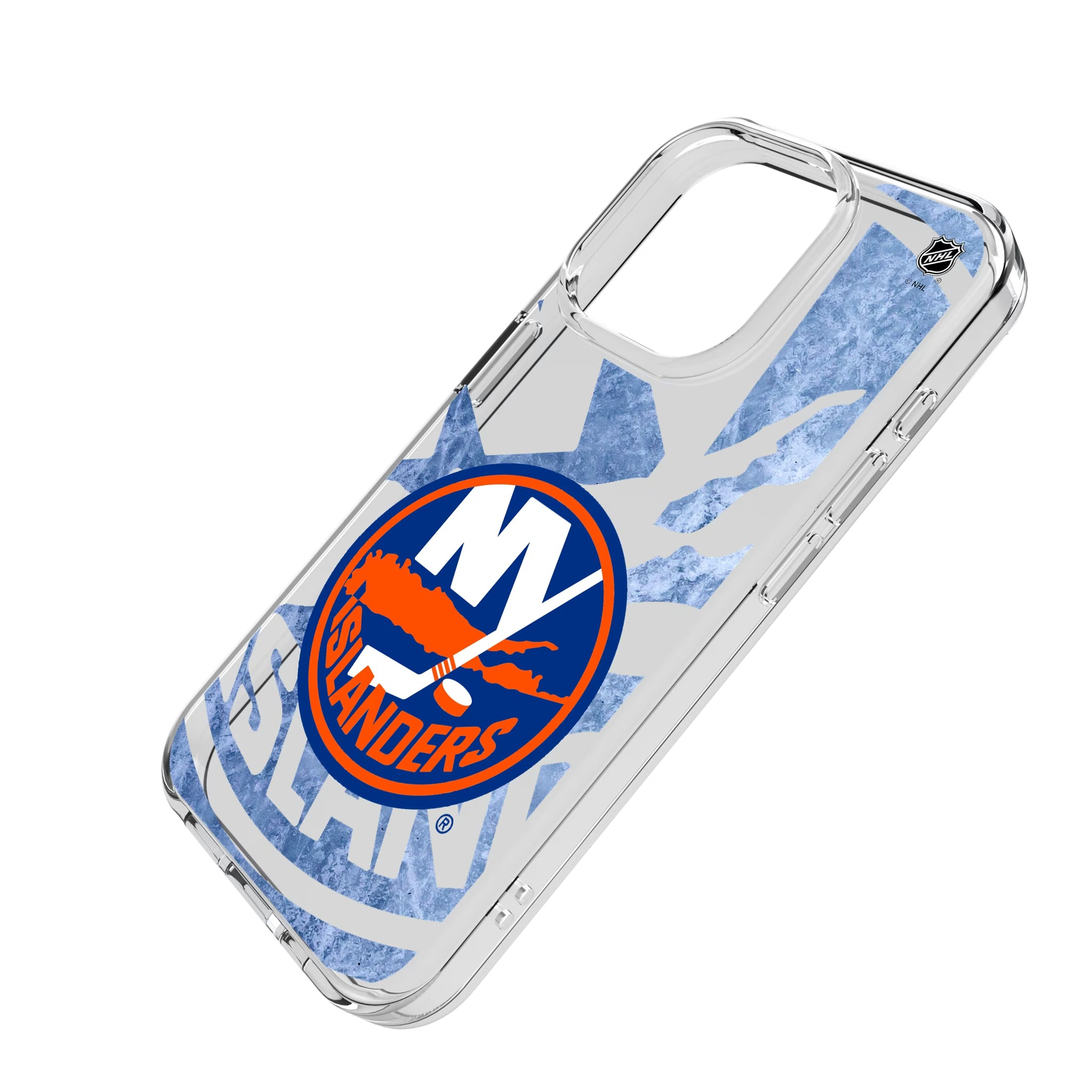 New York Islanders Ice Tilt iPhone Clear Phone Case for Apple iPhone - Isometric View