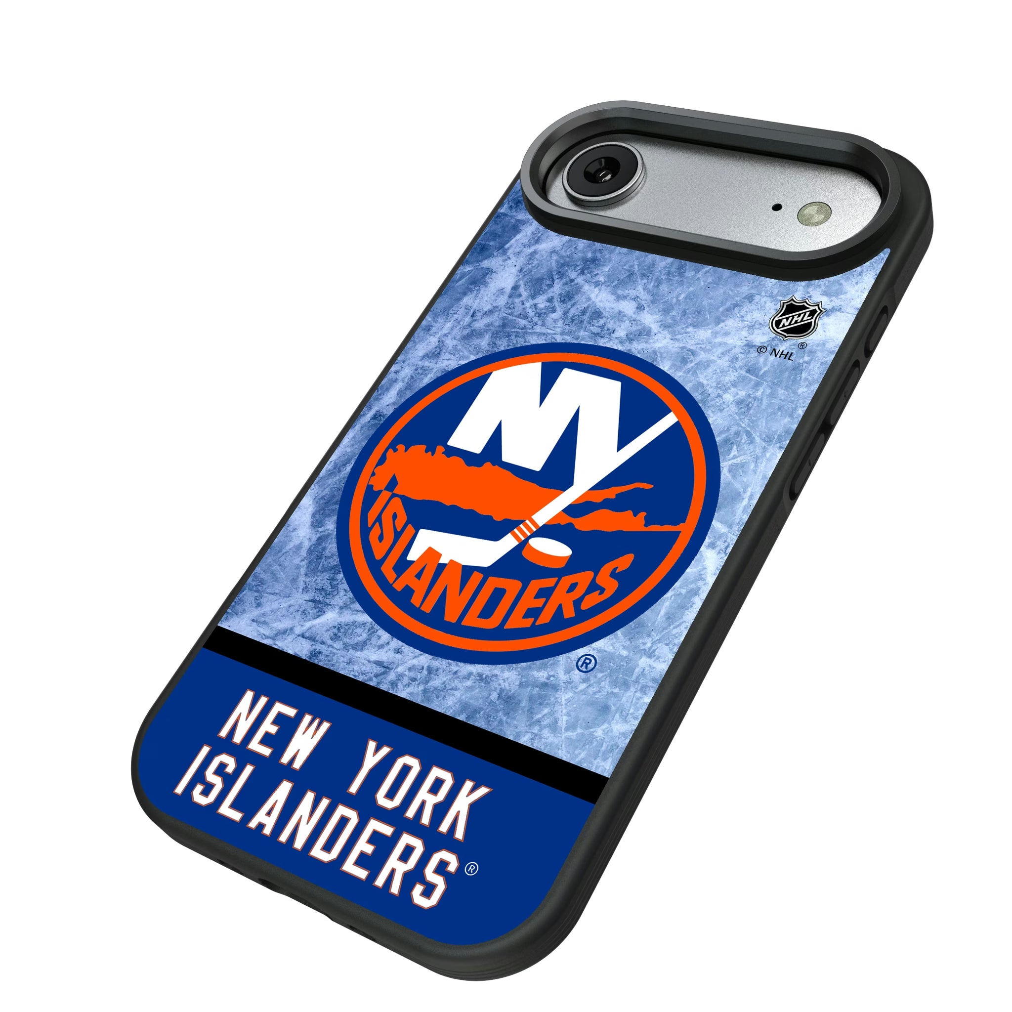 New York Islanders Ice Wordmark iPhone Bump Phone Case for Apple iPhone - Isometric View#Device_iPhone Air