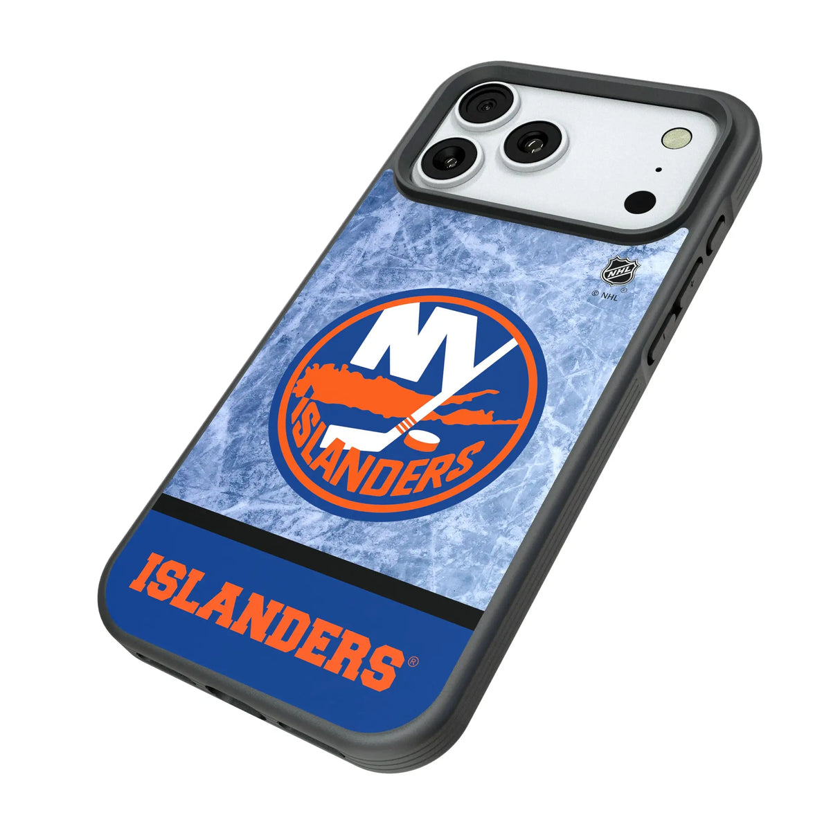 New York Islanders Ice Wordmark iPhone Bump Phone Case for Apple iPhone - Isometric View#Device_iPhone 18 Pro Max