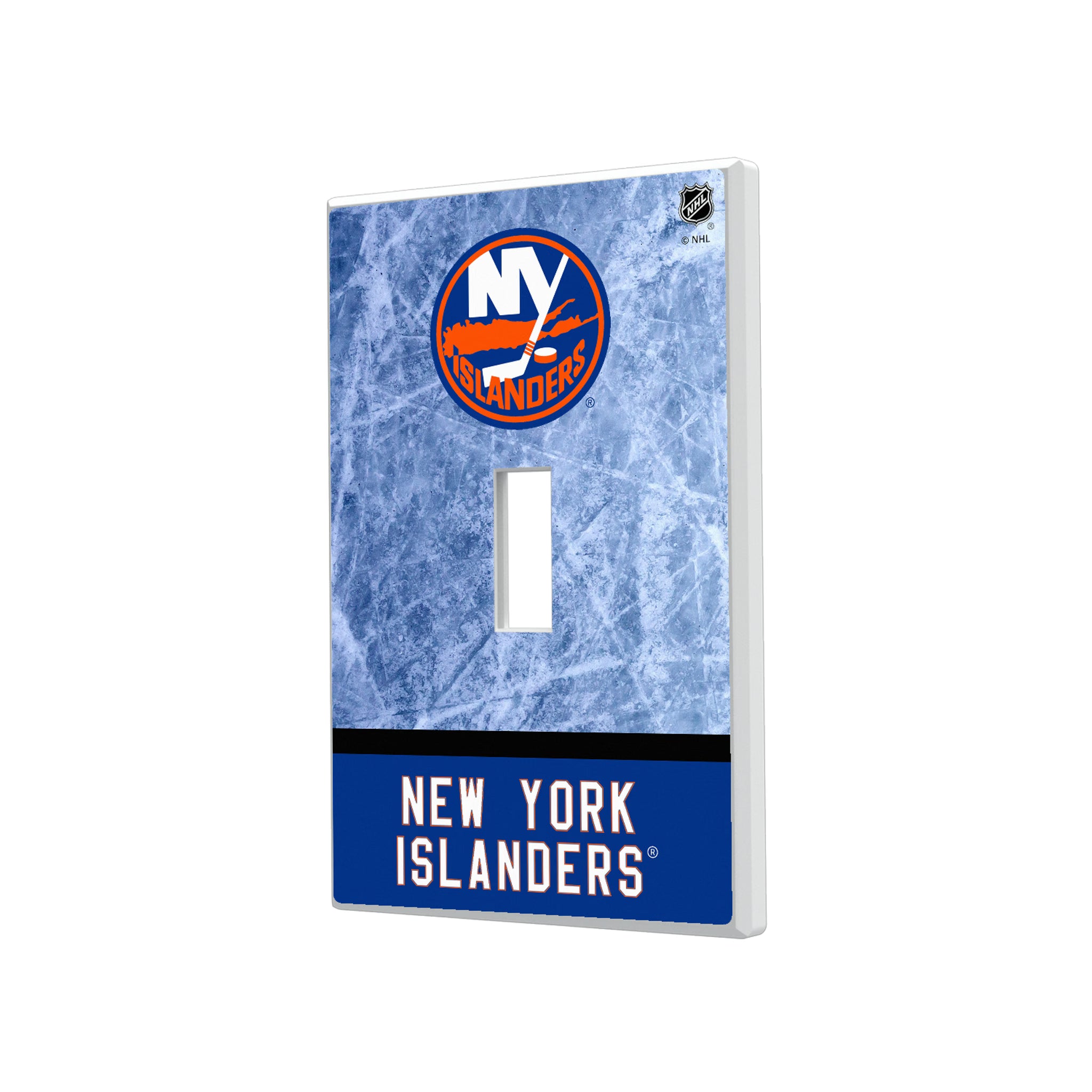 New York Islanders Ice Wordmark Hidden-Screw Light Switch Plate#Style_Single Toggle