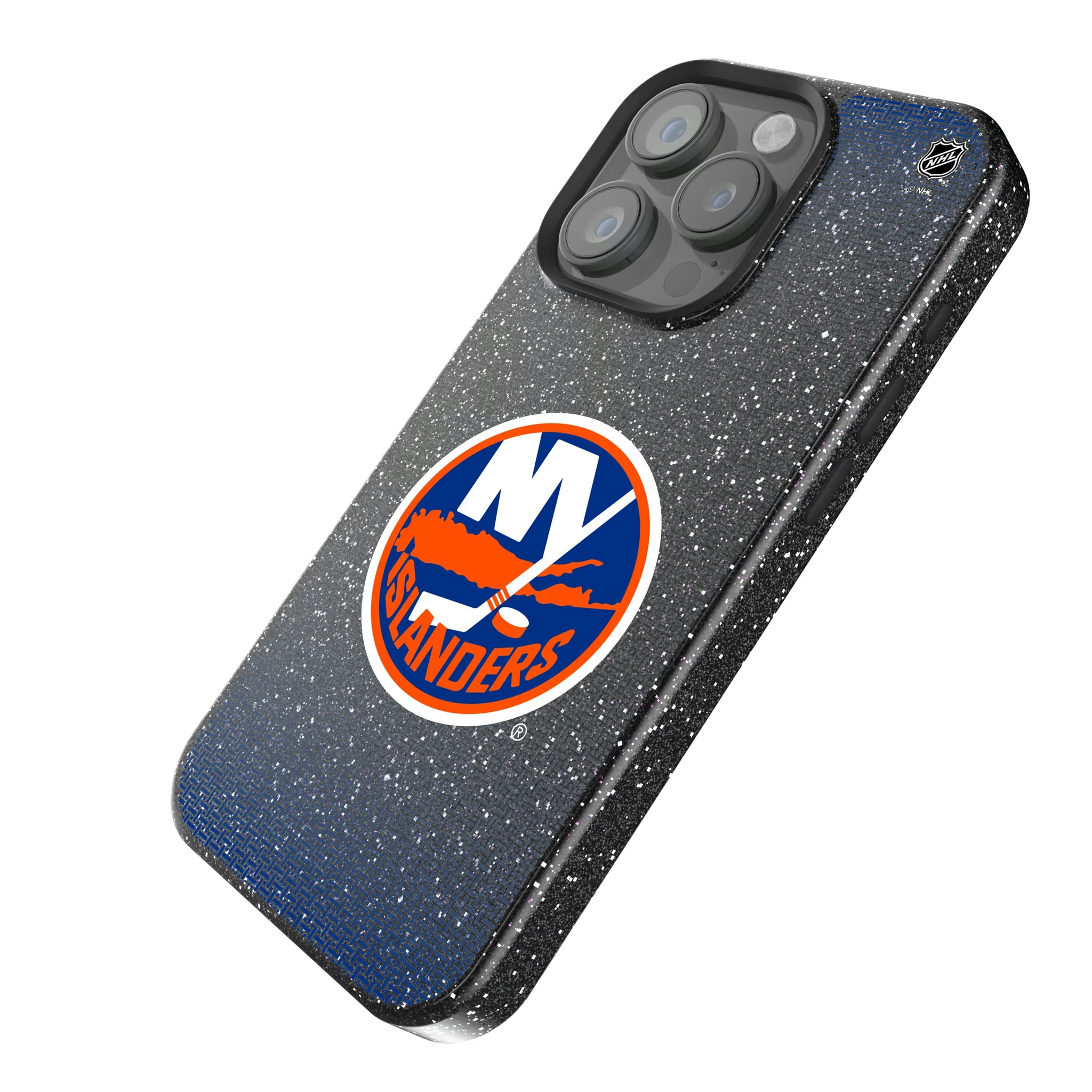New York Islanders Linen iPhone Bling Phone Case for Apple iPhone - Isometric View