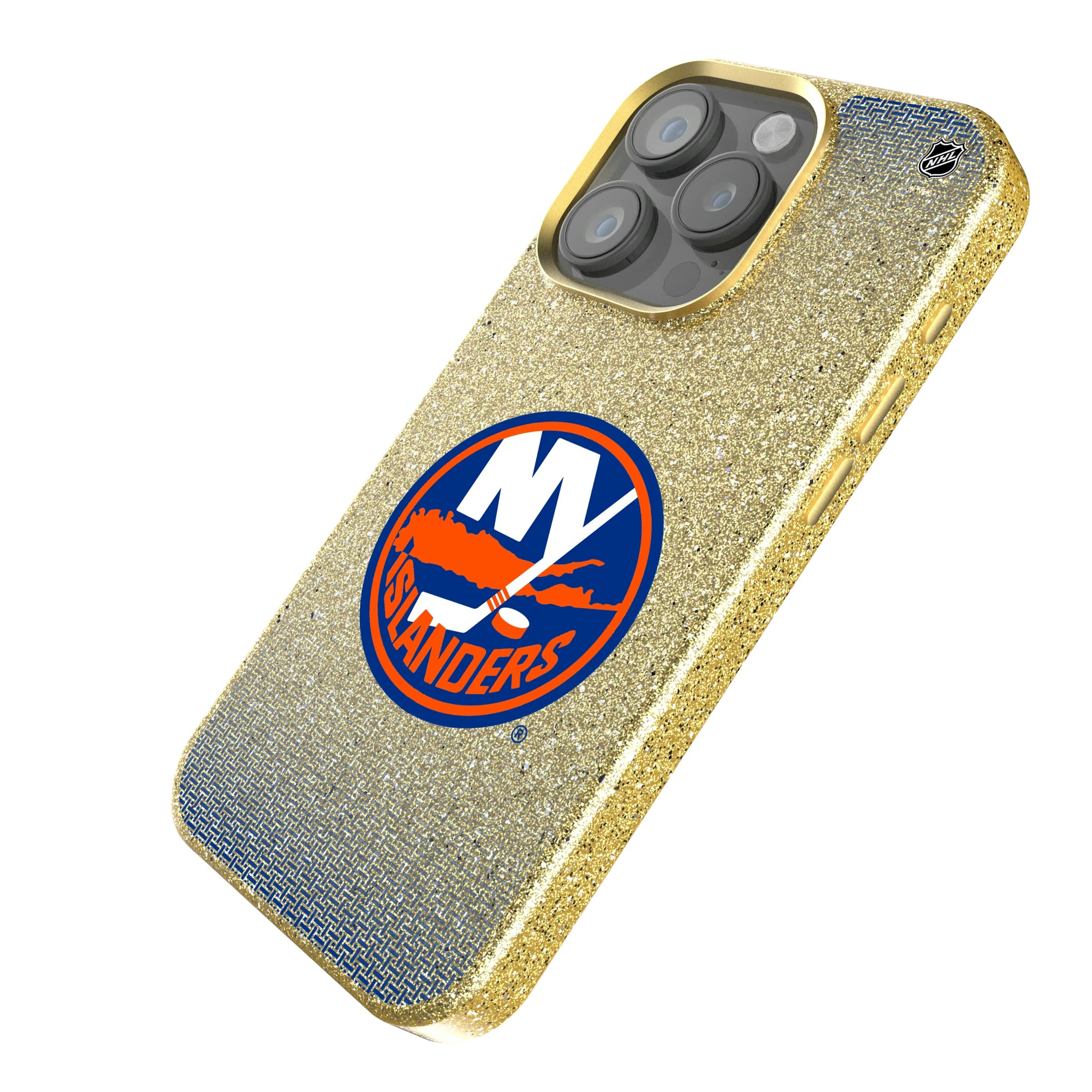 New York Islanders Linen iPhone Bling Phone Case for Apple iPhone - Isometric View