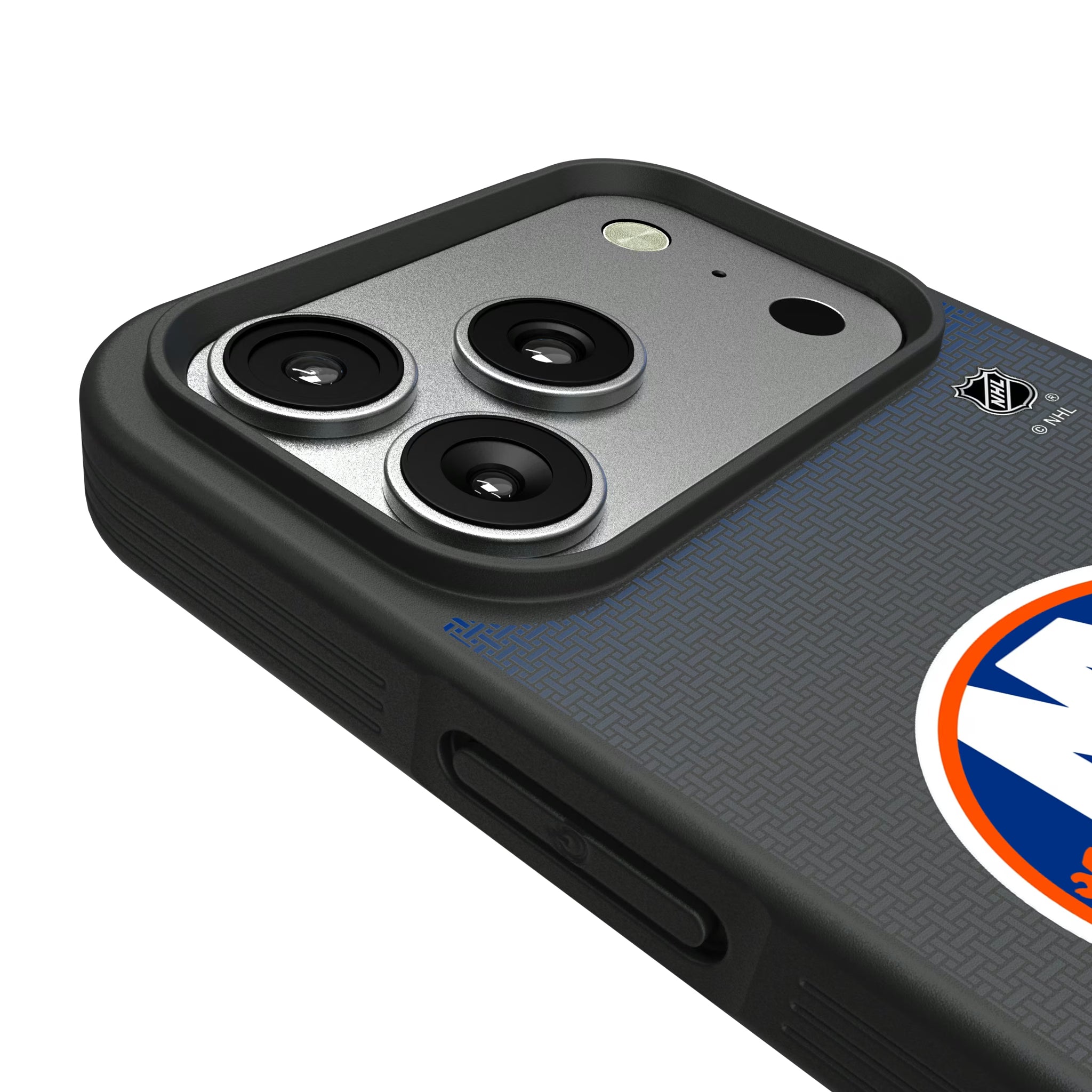 New York Islanders Linen iPhone Bump Phone Case for Apple iPhone - Detail#Device_iPhone 17 Pro
