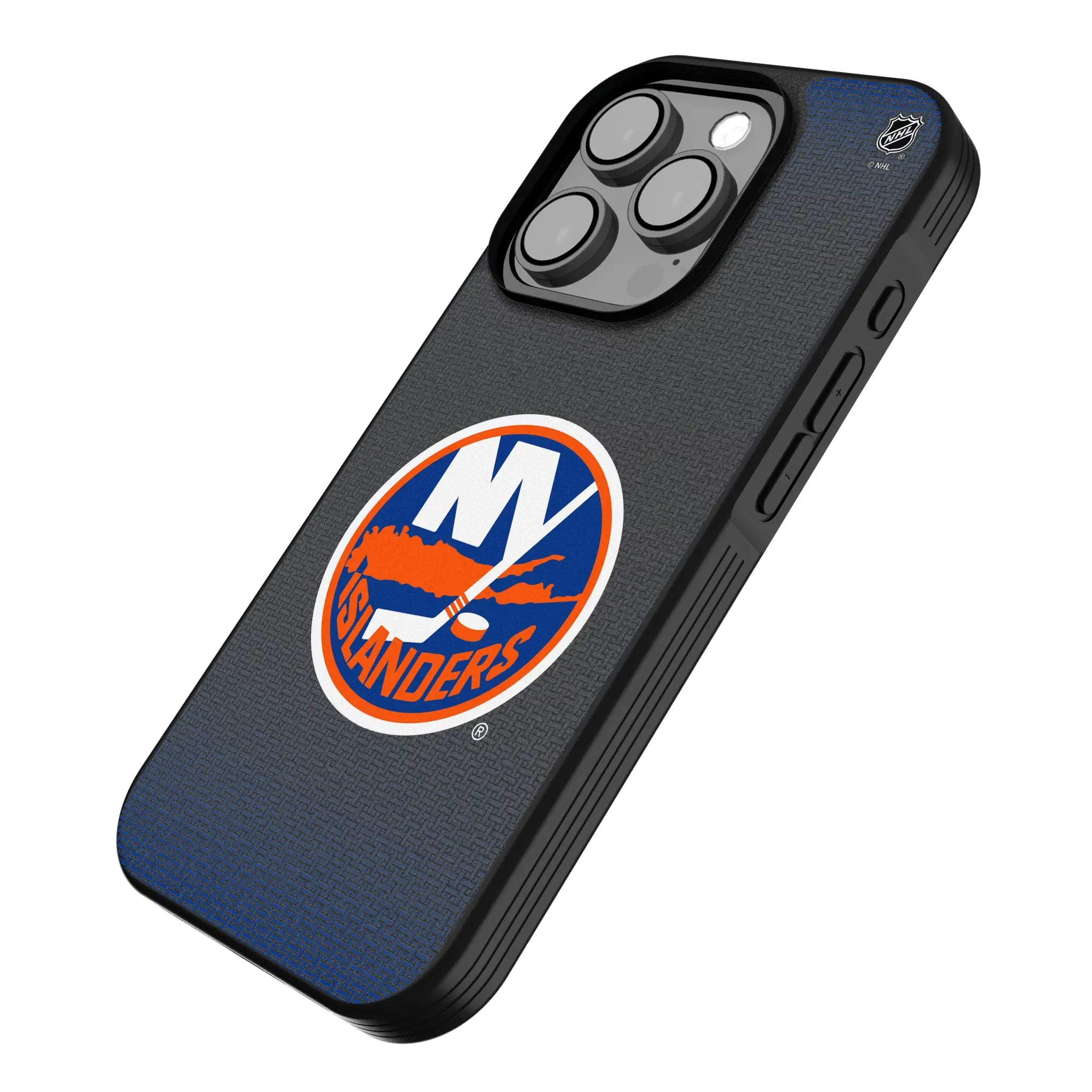 New York Islanders Linen iPhone Bump Phone Case for Apple iPhone - Isometric View