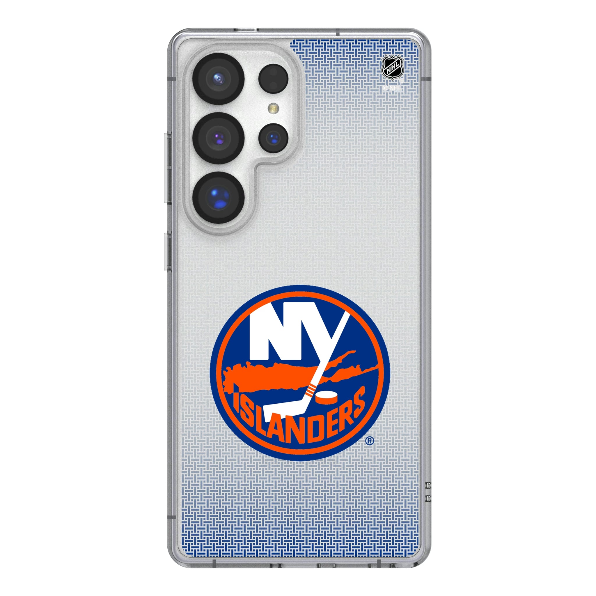 New York Islanders Linen Galaxy Clear Phone Case for Samsung Galaxy