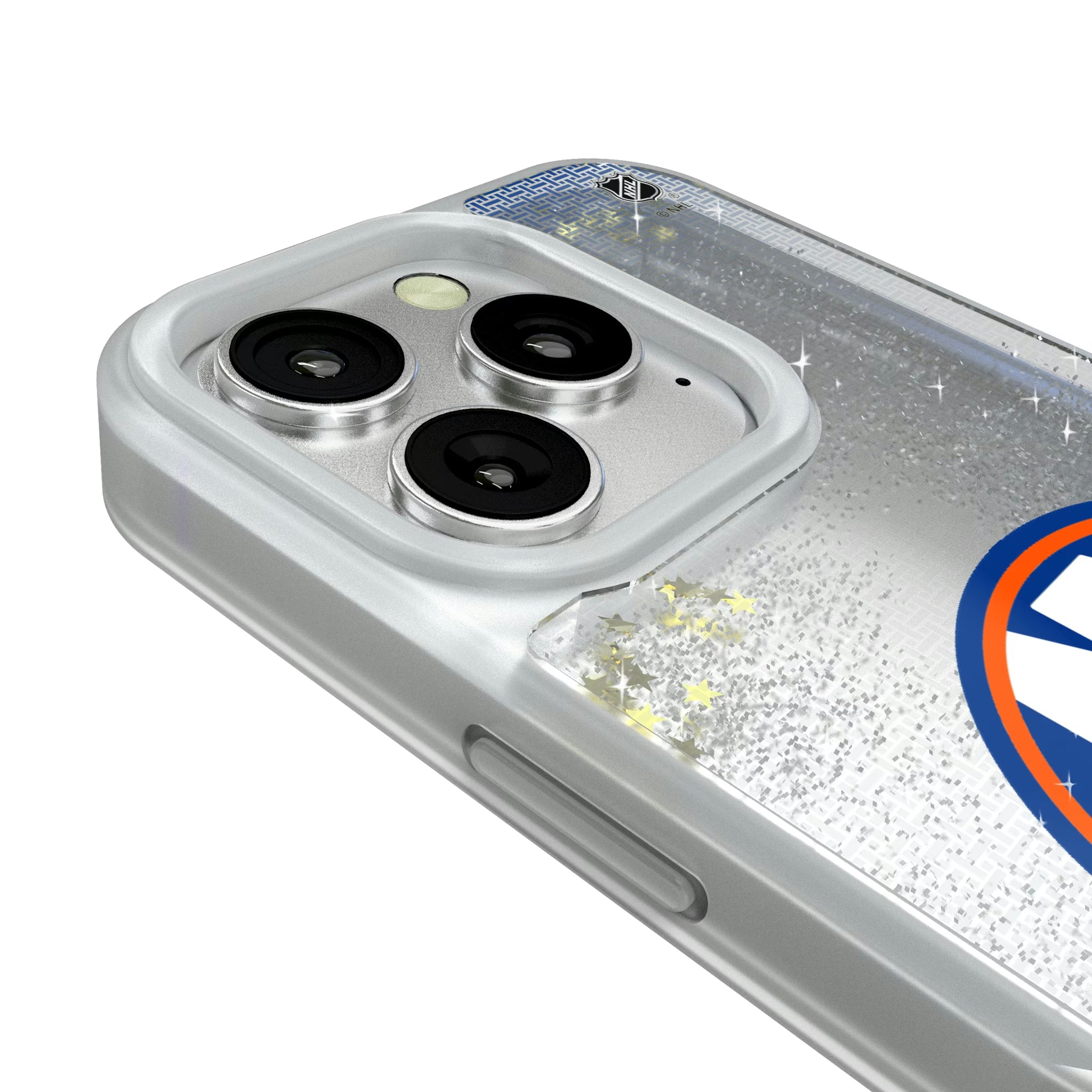 New York Islanders Linen iPhone Glitter Phone Case for Apple iPhone - Detail#Device_iPhone 16 Pro