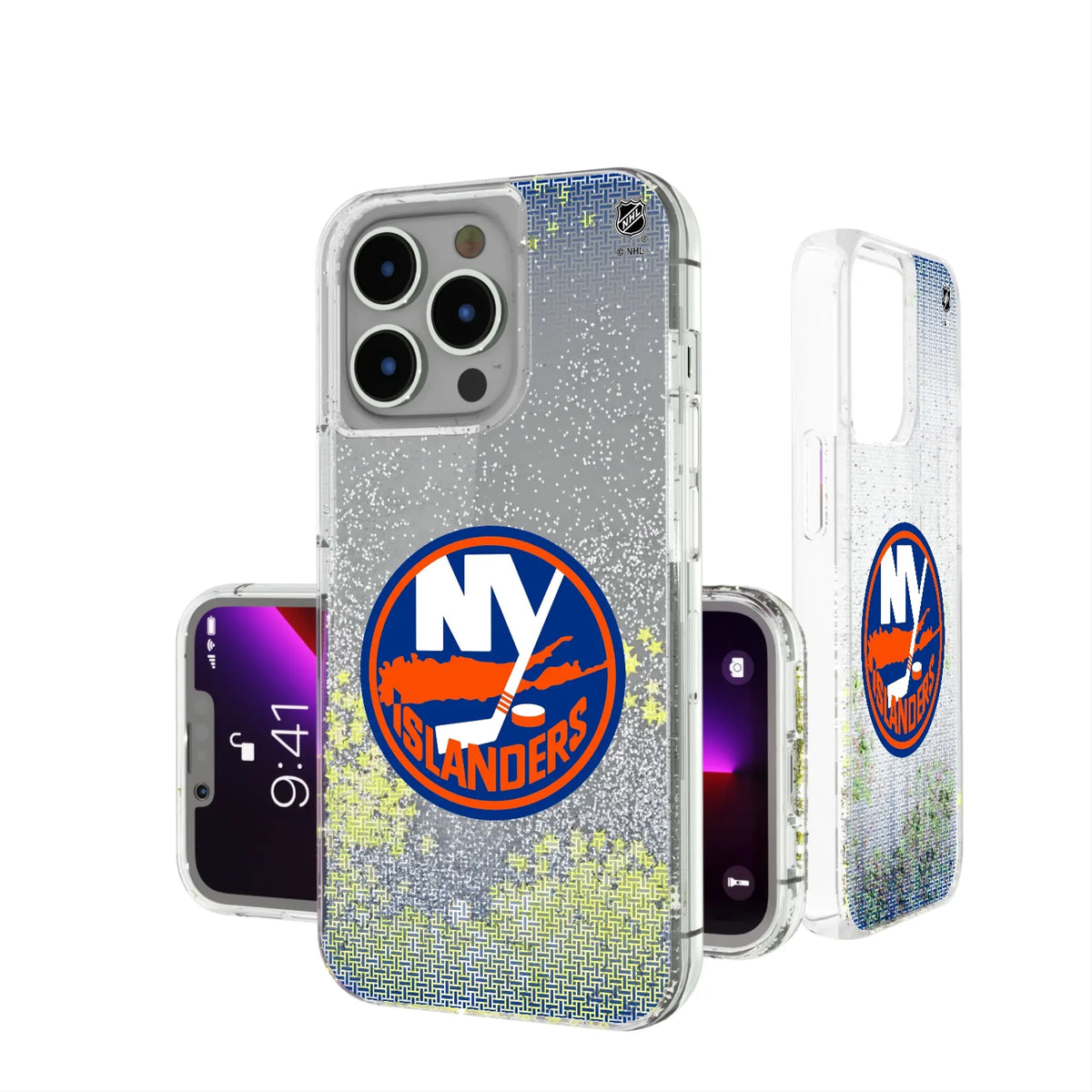 New York Islanders Linen iPhone Glitter Phone Case for Apple iPhone#Device_iPhone 13 Pro