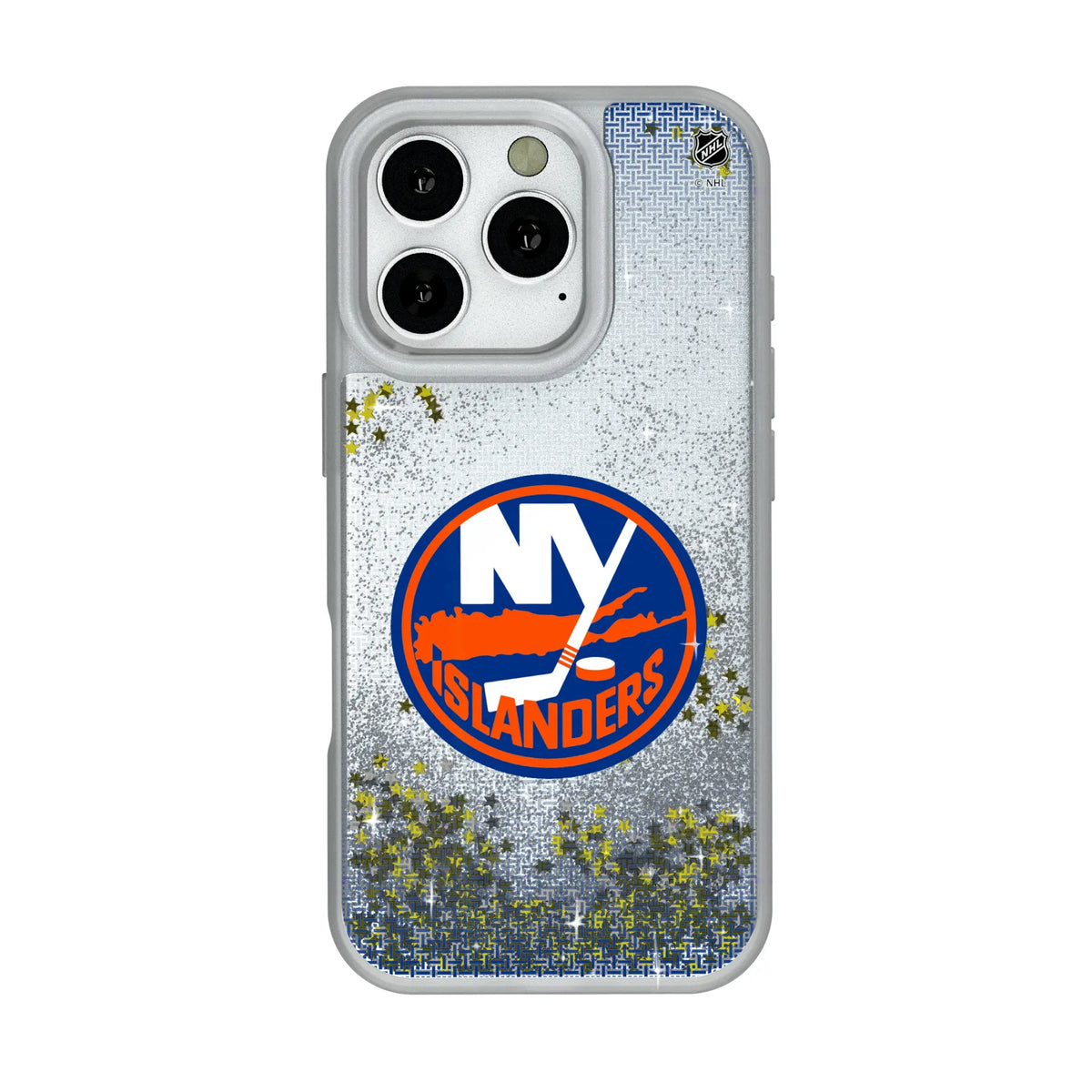 New York Islanders Linen iPhone Glitter Phone Case for Apple iPhone#Device_iPhone 16 Pro