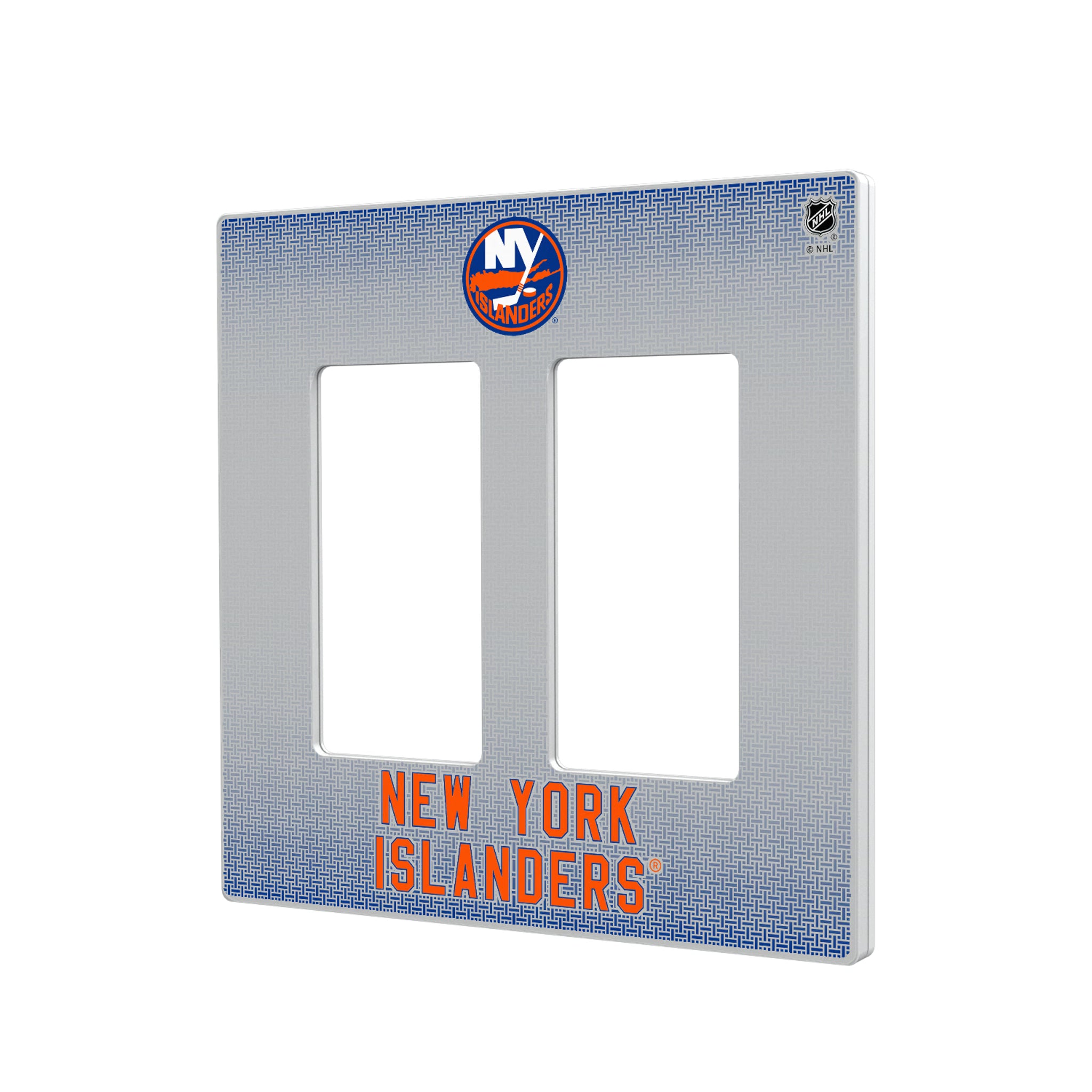 New York Islanders Linen Hidden-Screw Light Switch Plate#Style_Double Rocker