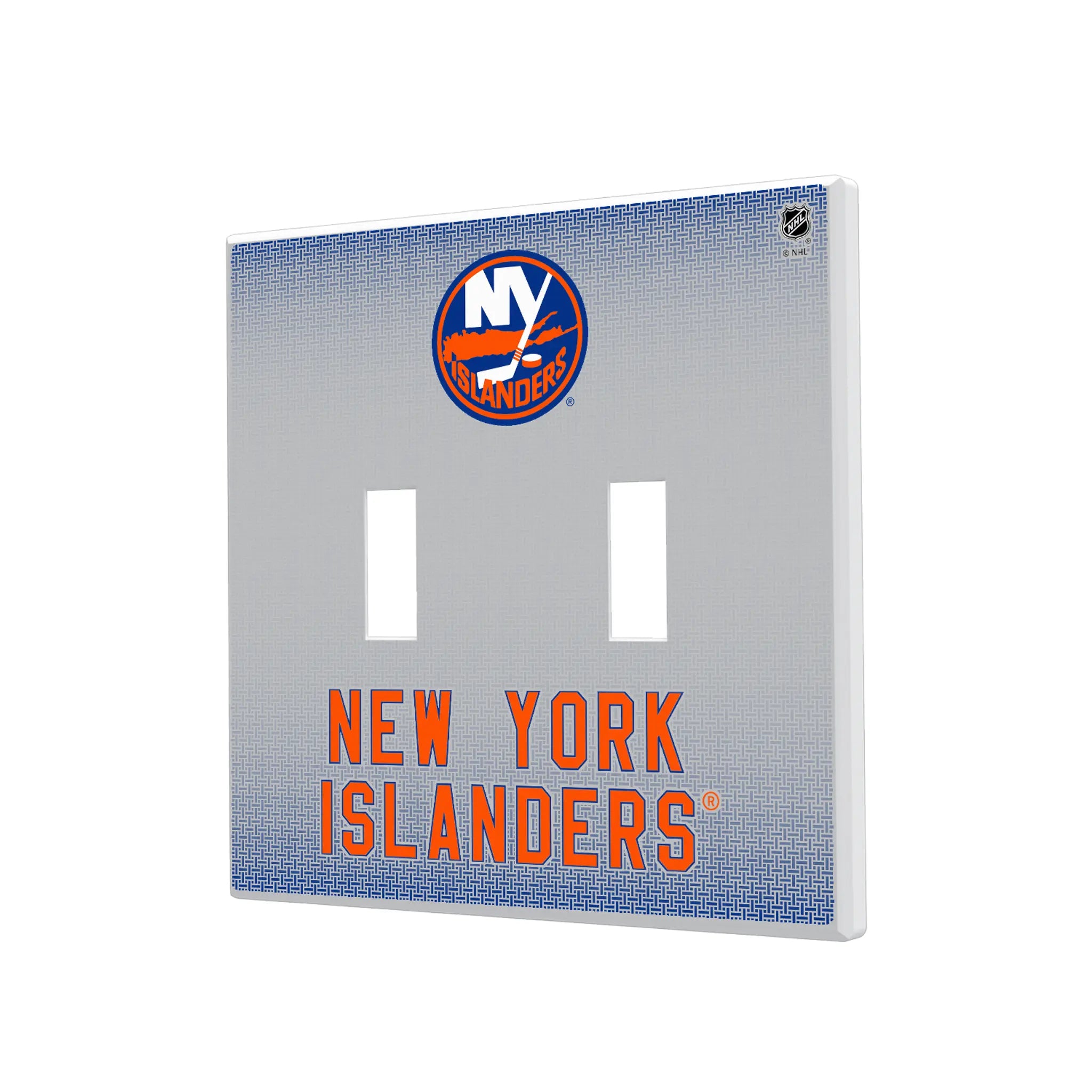 New York Islanders Linen Hidden-Screw Light Switch Plate#Style_Double Toggle