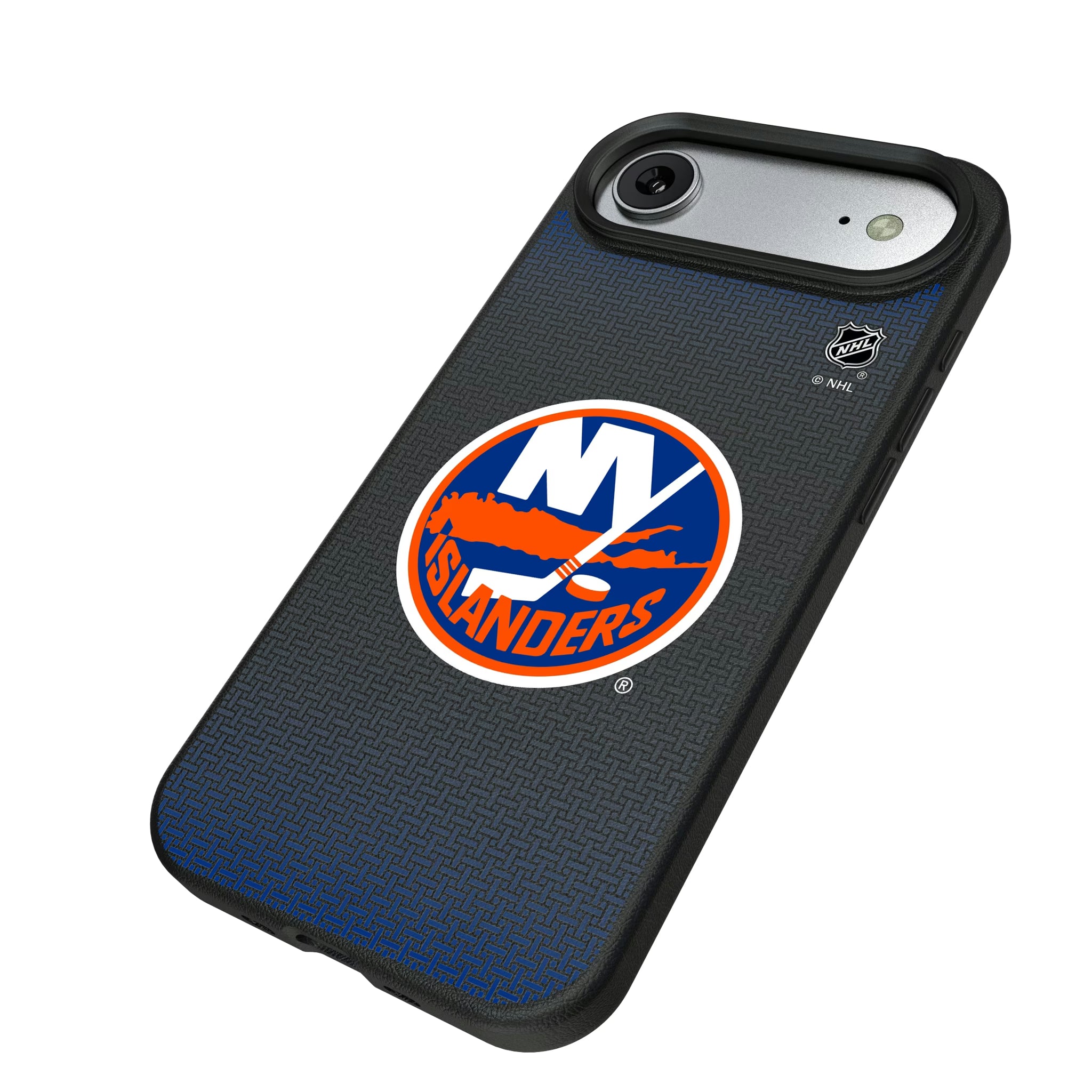 New York Islanders Linen iPhone MagSafe Compatible Phone Case for Apple iPhone - Isometric View#Device_iPhone Air