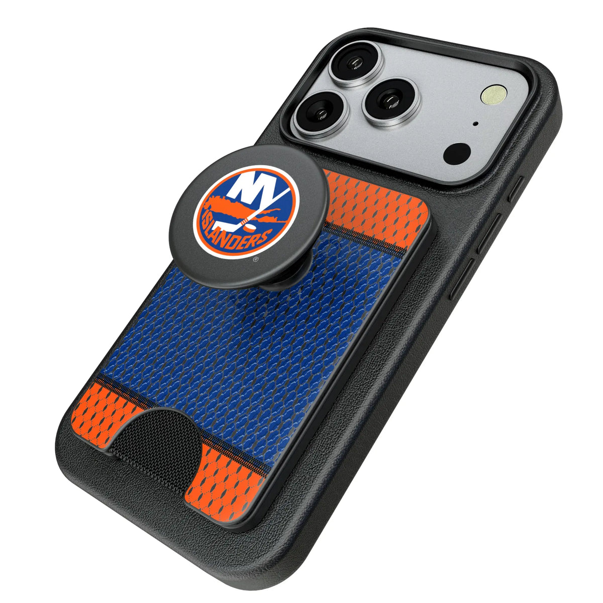 New York Islanders Mesh Popsockets Wallet Magnetic - Isometric View