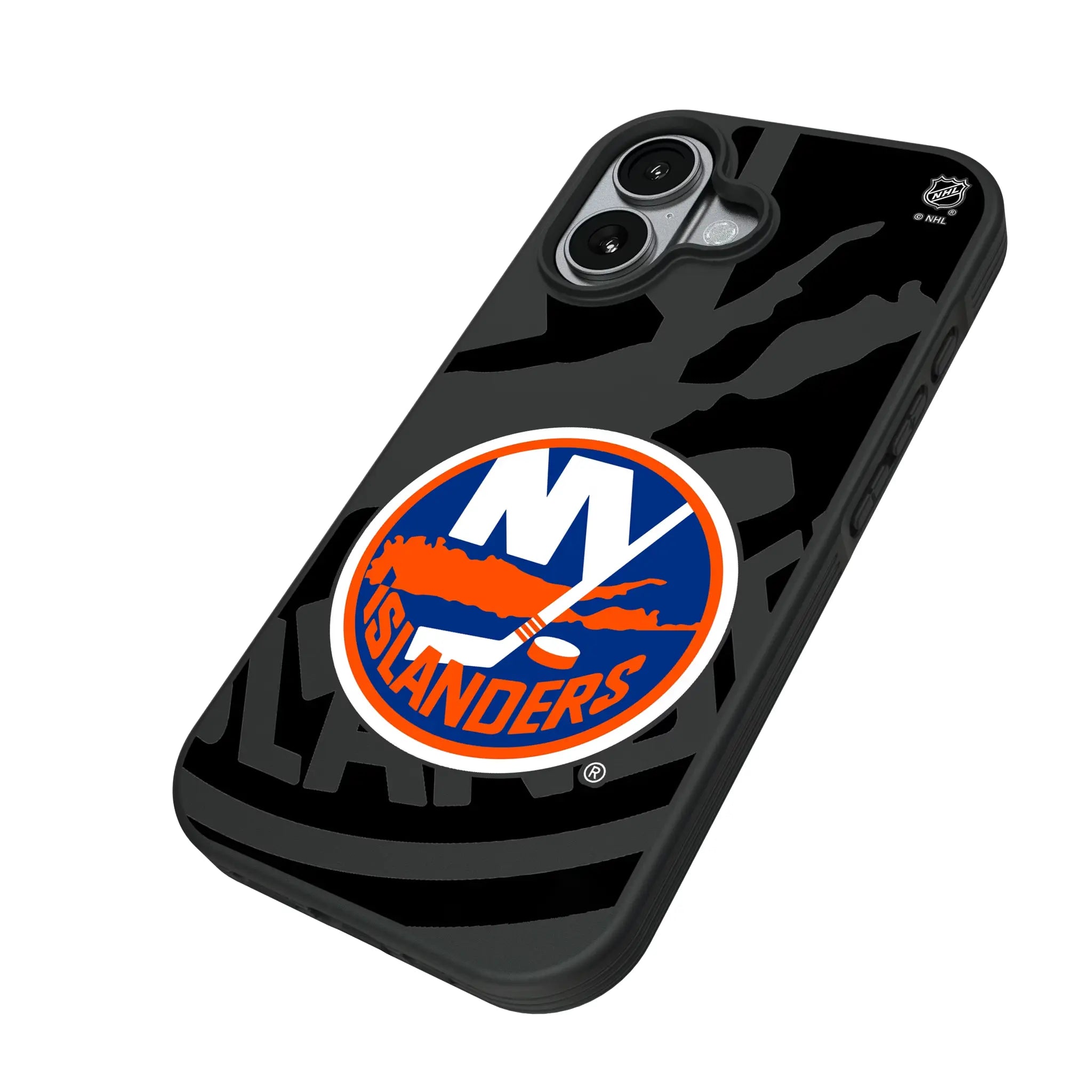 New York Islanders Monocolor Tilt iPhone Bump Phone Case for Apple iPhone - Isometric View#Device_iPhone 17