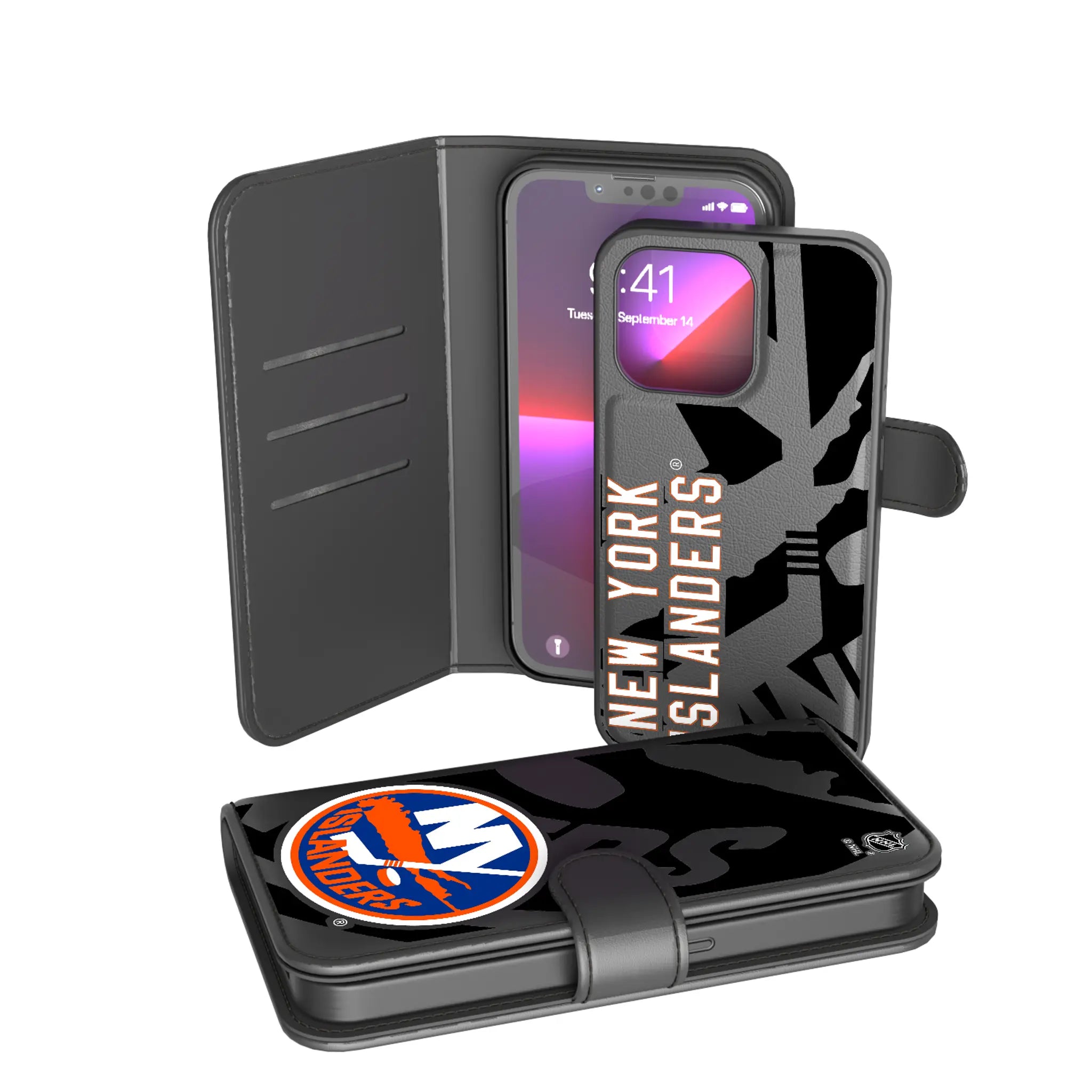 New York Islanders Monocolor Tilt iPhone Wallet Phone Case for Apple iPhone