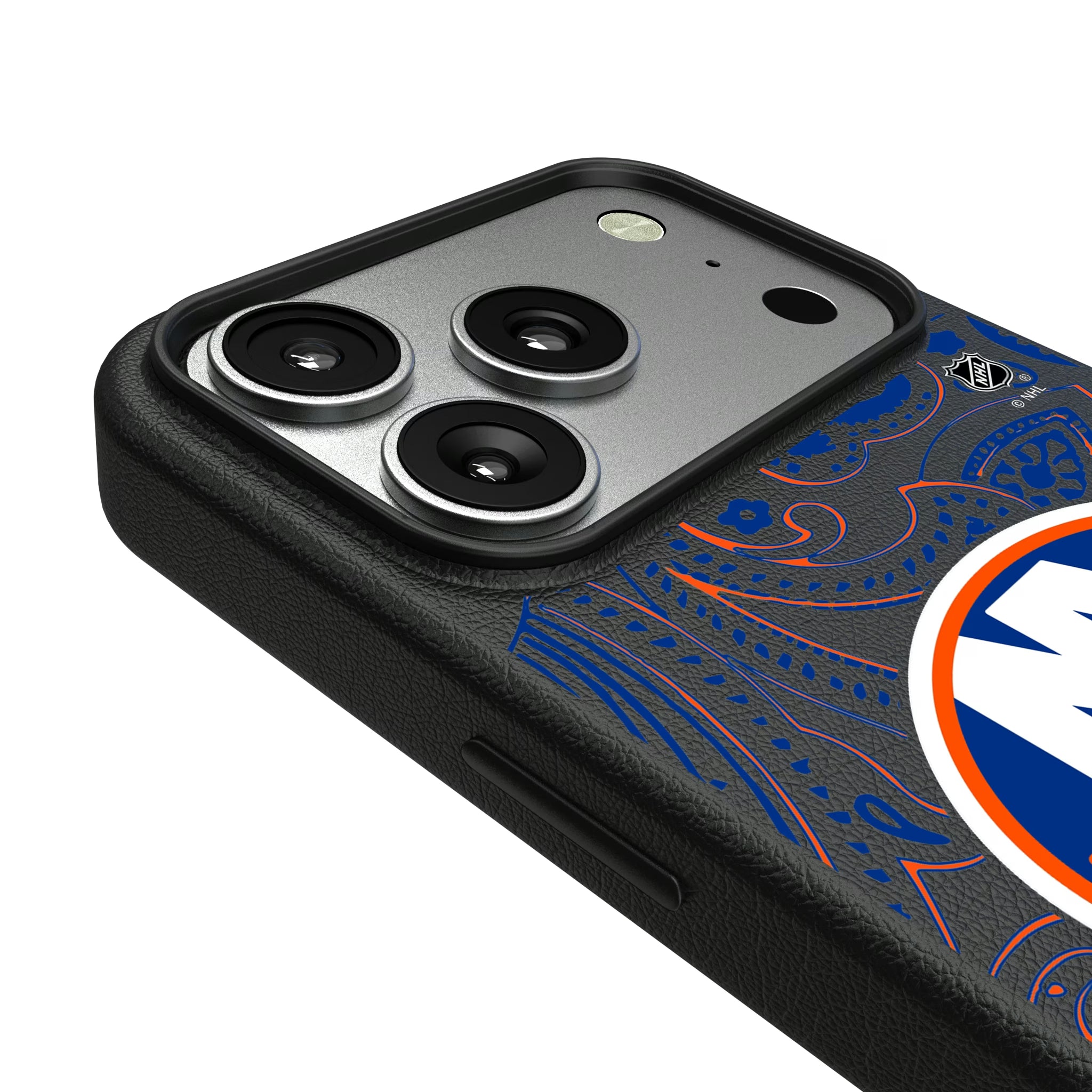 New York Islanders Paisley iPhone MagSafe Compatible Phone Case for Apple iPhone - Detail#Device_iPhone 17 Pro