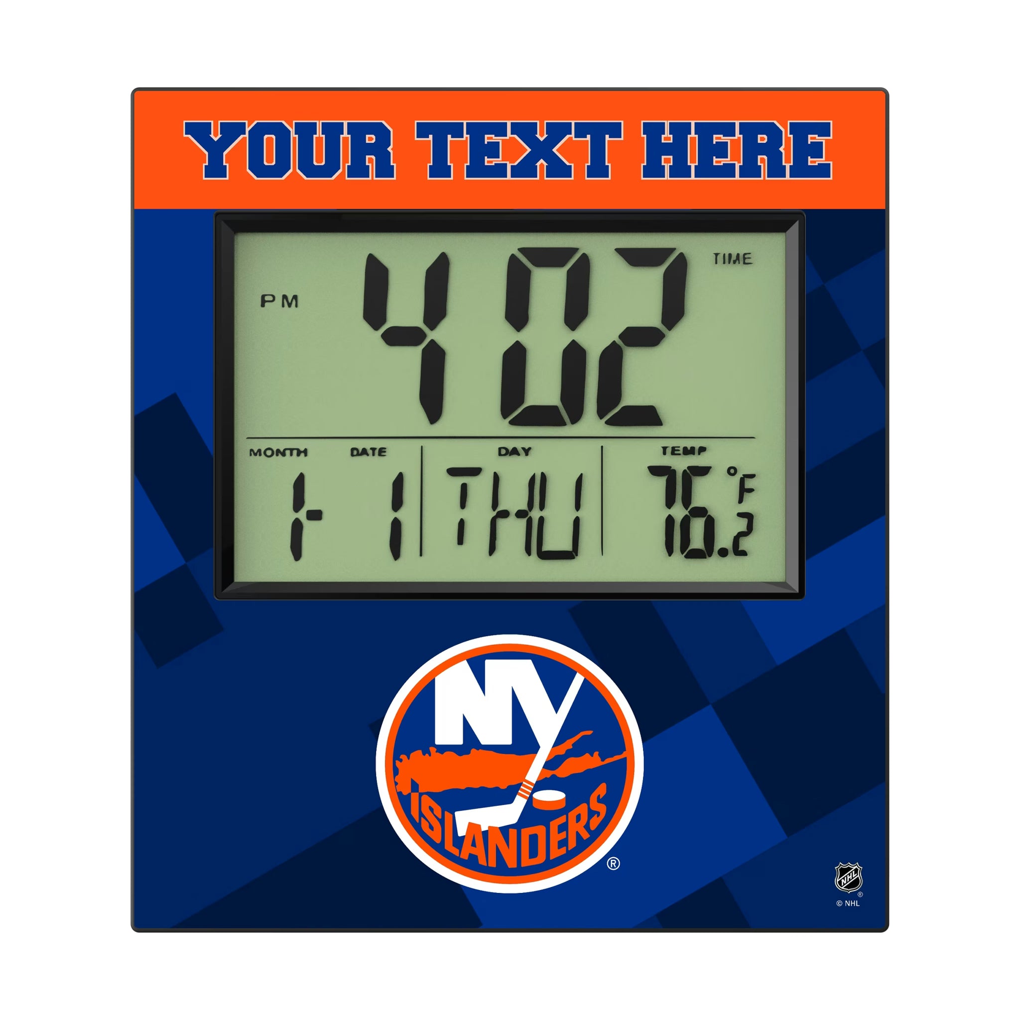 New York Islanders Personalized Color Block Wall Clock
