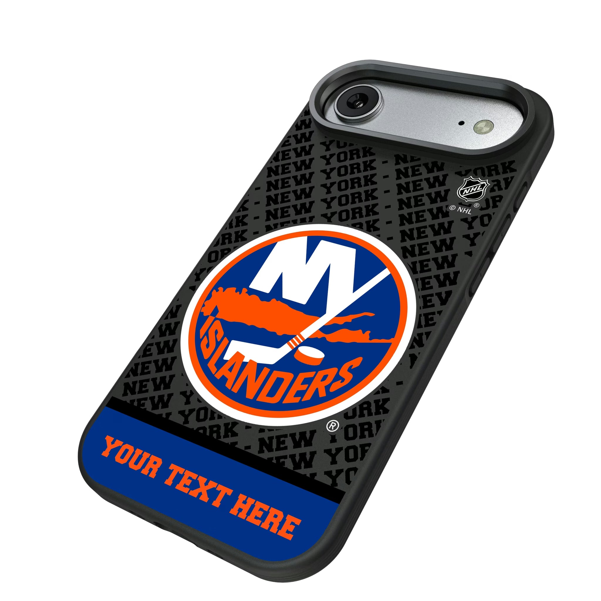 New York Islanders Personalized EndZone Plus iPhone Bump Phone Case for Apple iPhone - Isometric View#Device_iPhone Air