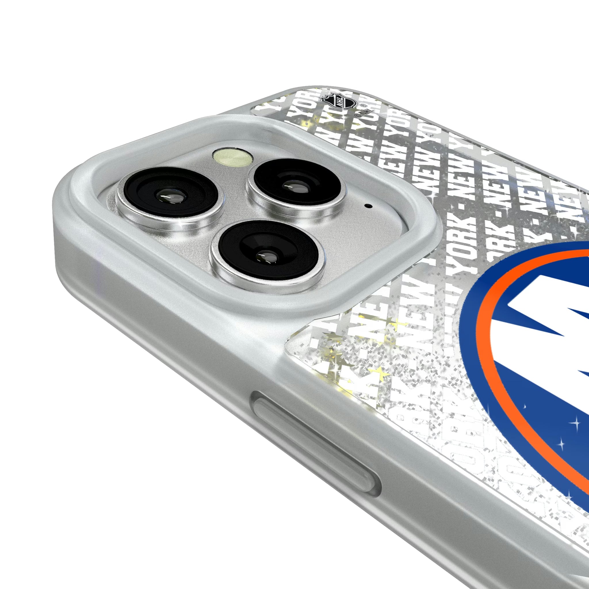 New York Islanders Personalized EndZone Plus iPhone Glitter Phone Case for Apple iPhone - Detail#Device_iPhone 16 Pro
