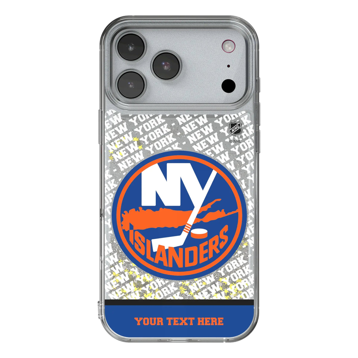 New York Islanders Personalized EndZone Plus iPhone Glitter Phone Case for Apple iPhone#Device_iPhone 17 Pro Max