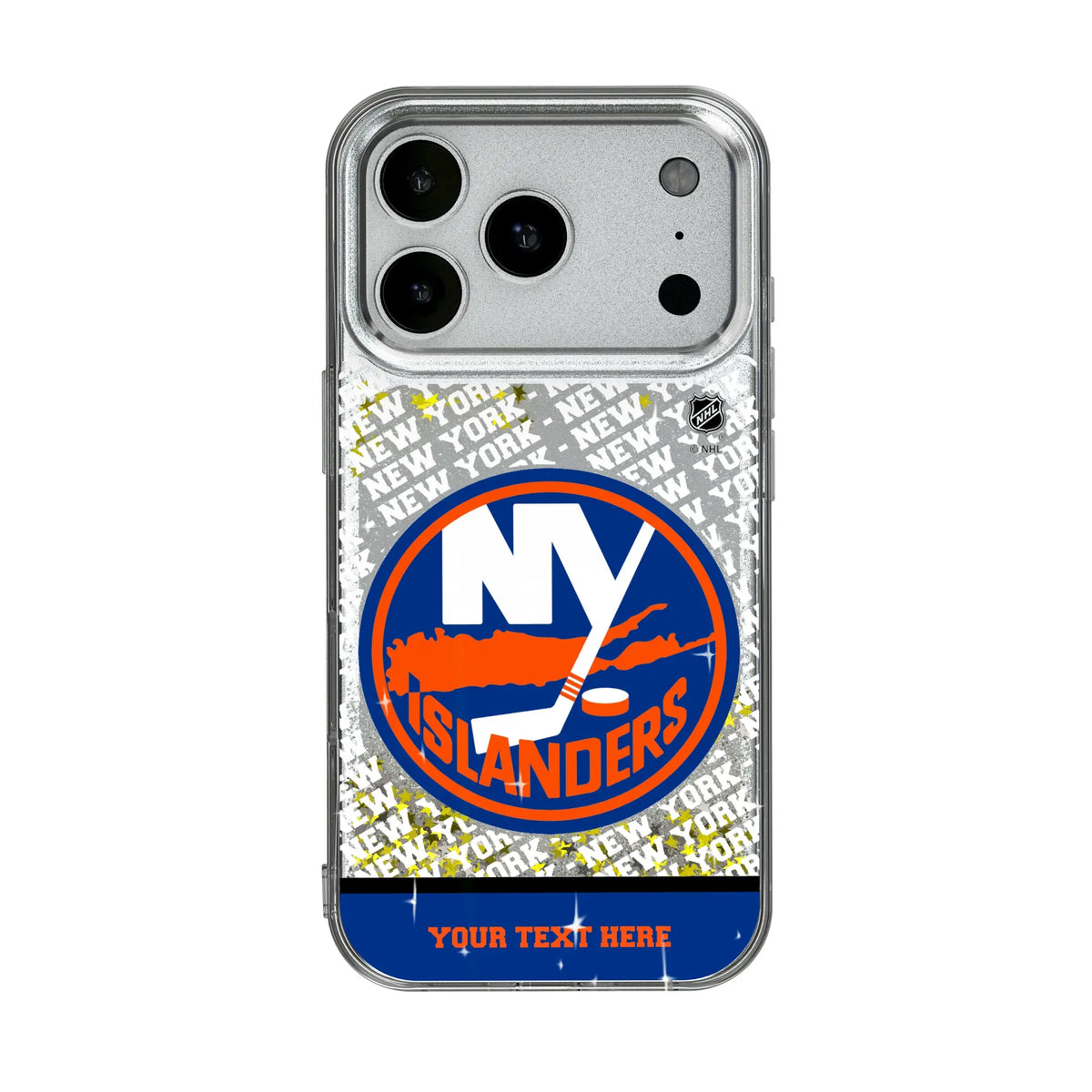 New York Islanders Personalized EndZone Plus iPhone Glitter Phone Case for Apple iPhone#Device_iPhone 17 Pro