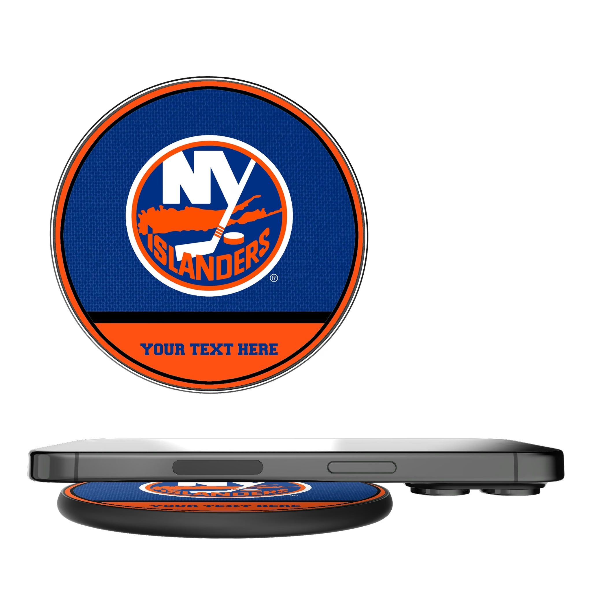 New York Islanders Personalized Endzone Solid 15-Watt Wireless Charger