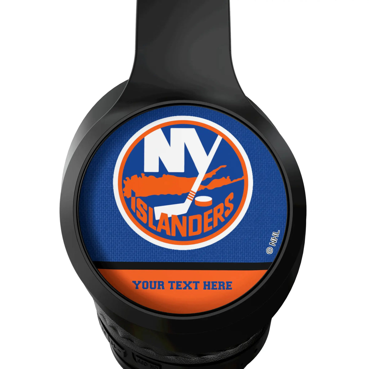 New York Islanders Personalized Endzone Solid Wireless Over-Ear Headphones With Case - Detail