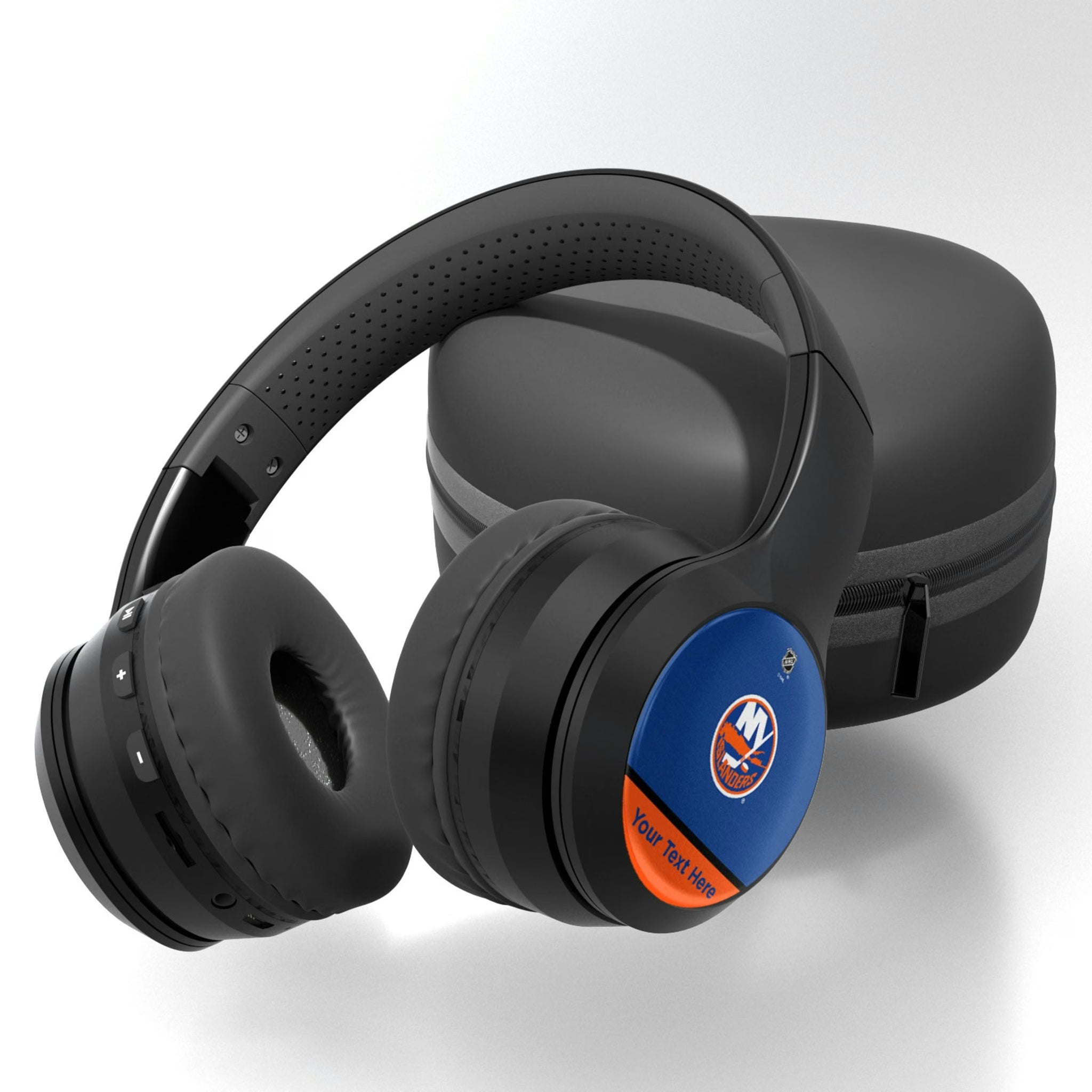 New York Islanders Personalized Endzone Solid Wireless Over-Ear BT Headphones With Case