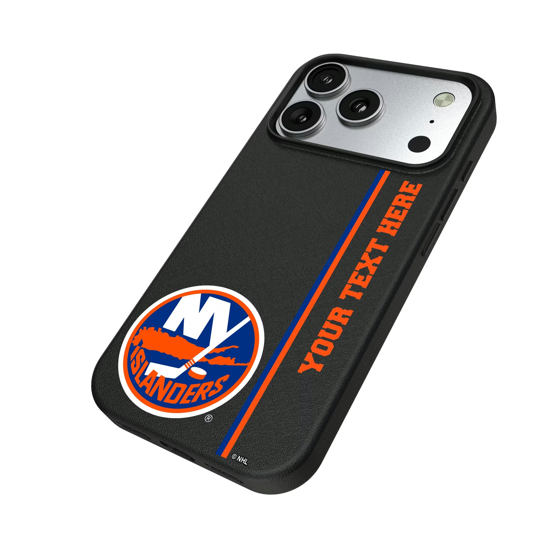 New York Islanders Personalized Sidebard iPhone MagSafe Compatible Phone Case for Apple iPhone - Isometric View#Device_iPhone 17 Pro