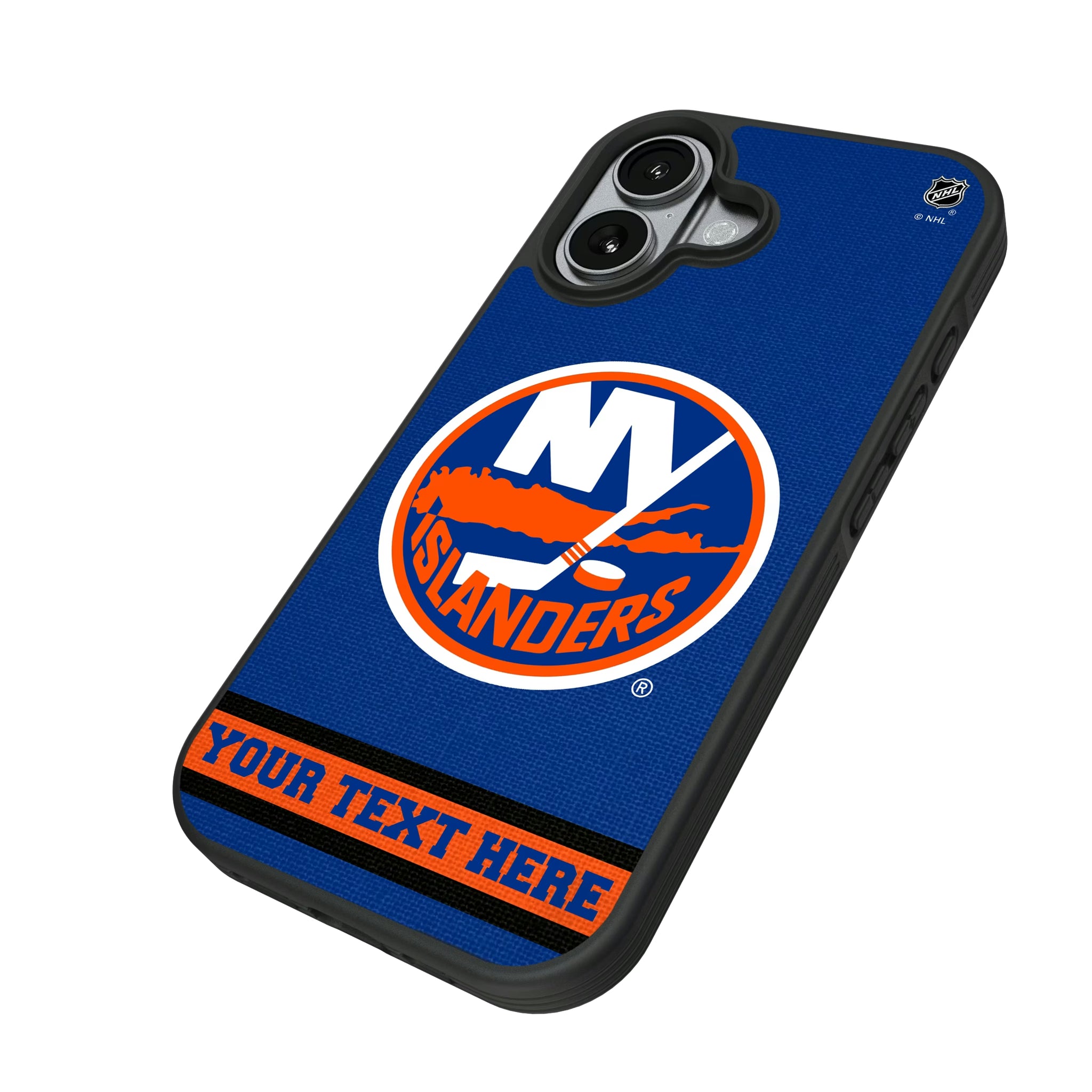 New York Islanders Personalized Stripe iPhone Bump Phone Case for Apple iPhone - Isometric View#Device_iPhone 17
