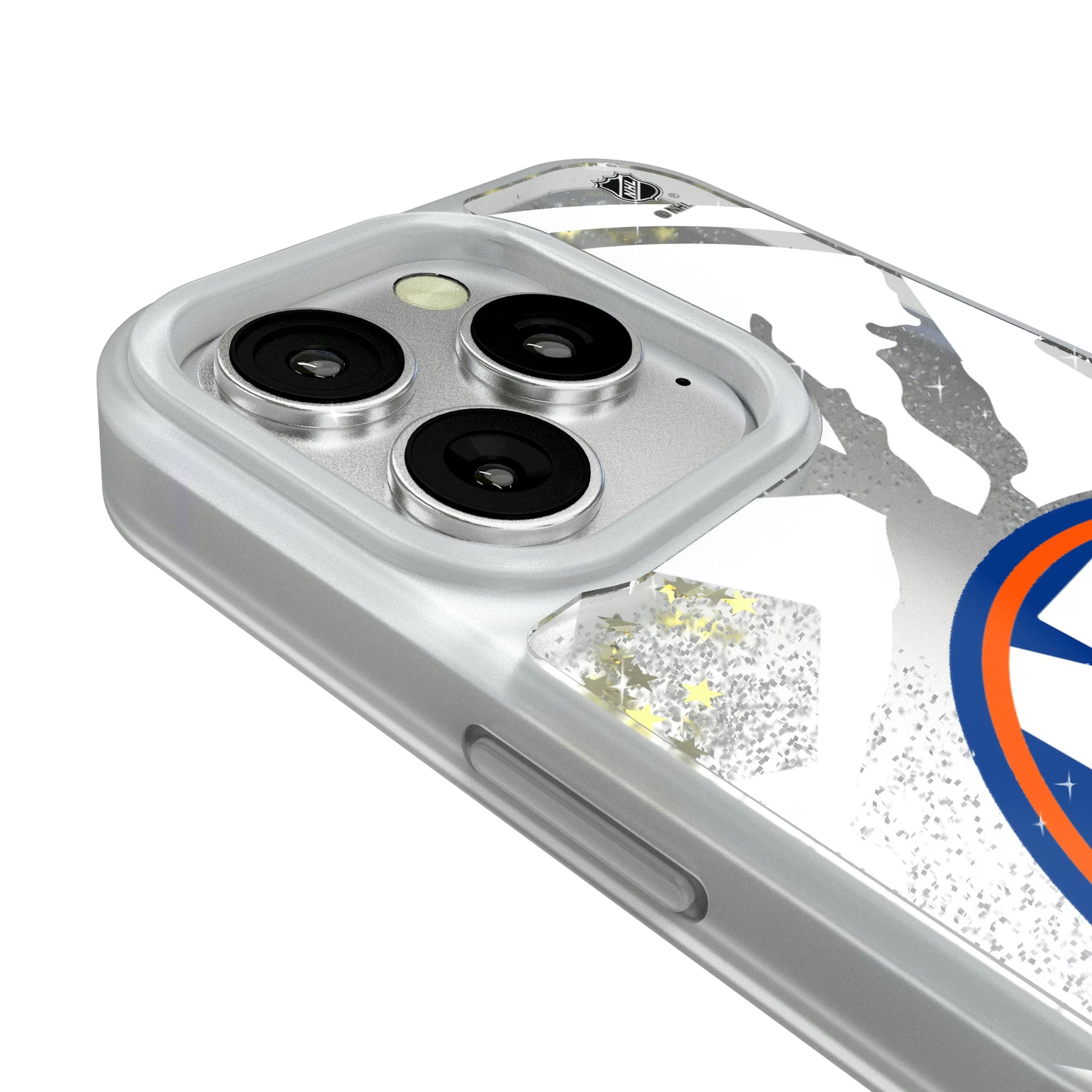 New York Islanders Personalized Tilt iPhone Glitter Phone Case for Apple iPhone - Detail#Device_iPhone 16 Pro