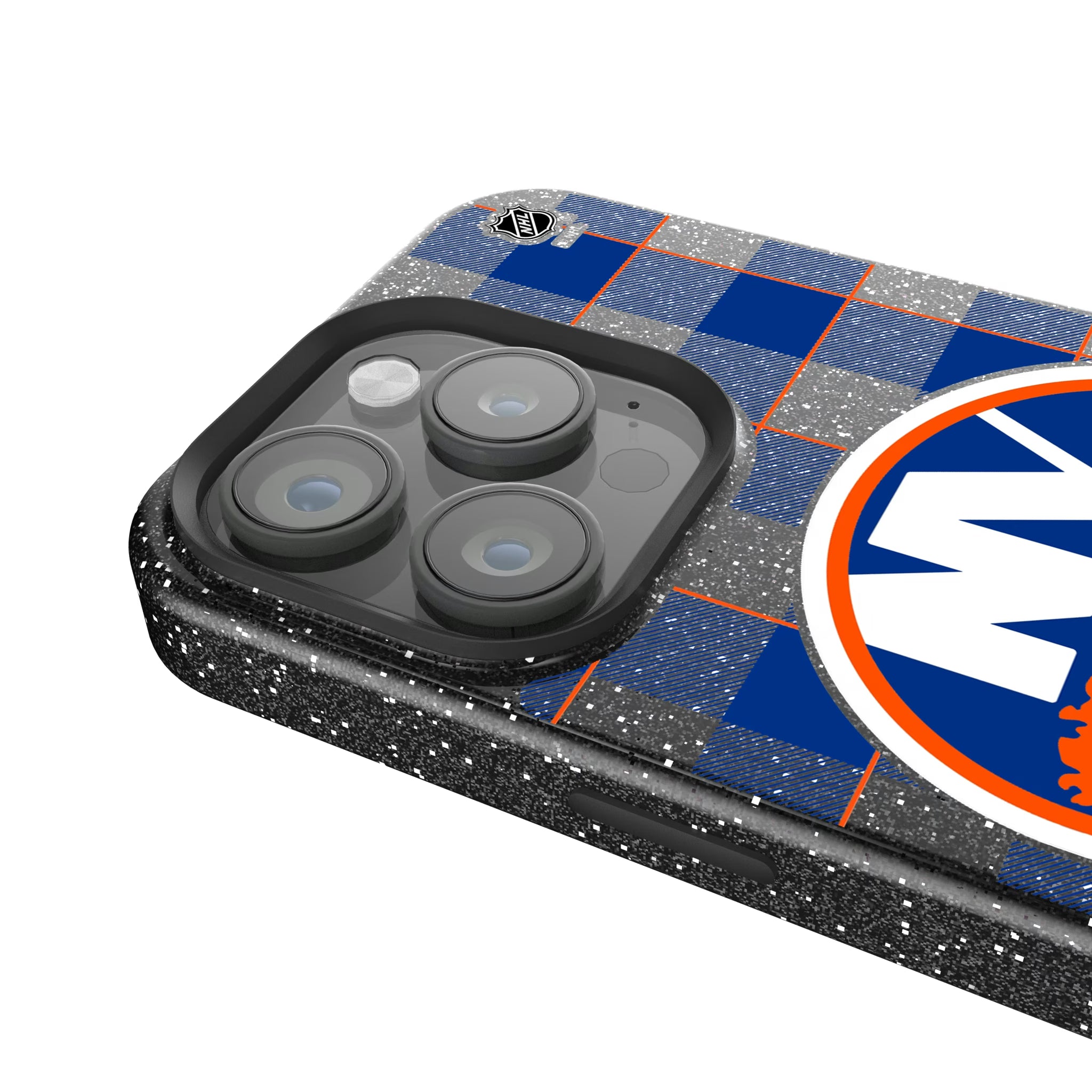 New York Islanders Plaid iPhone Bling Phone Case for Apple iPhone - Detail