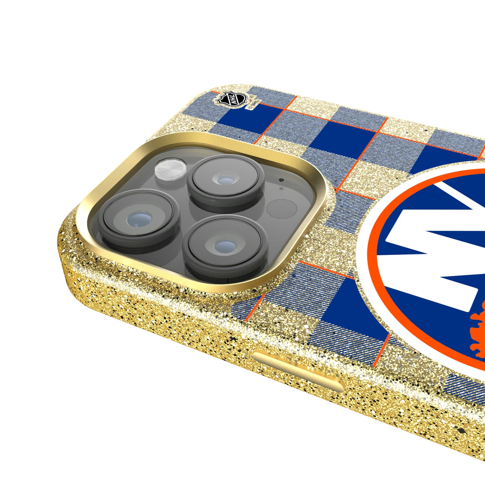 New York Islanders Plaid iPhone Bling Phone Case for Apple iPhone - Detail