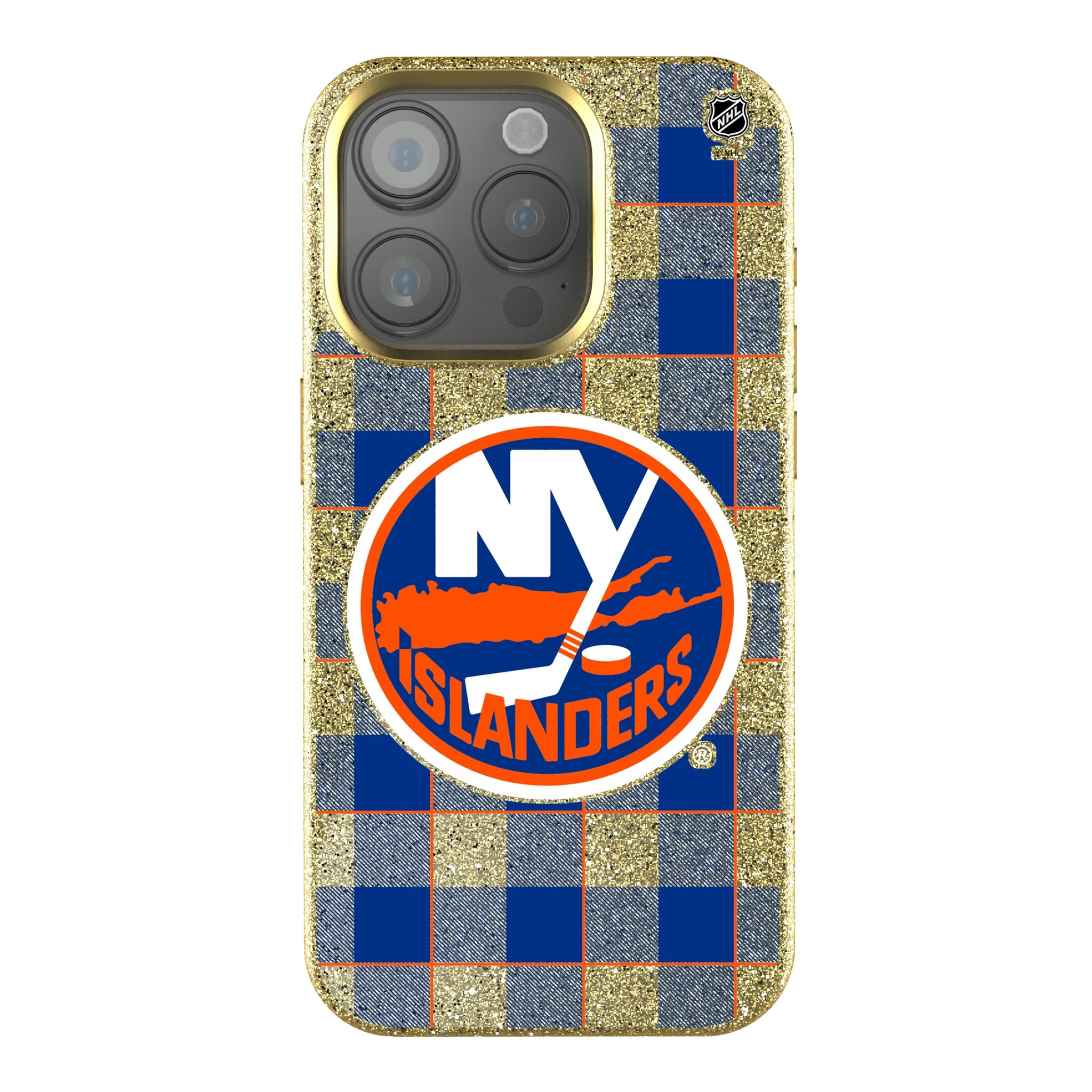 New York Islanders Plaid iPhone Bling Phone Case for Apple iPhone