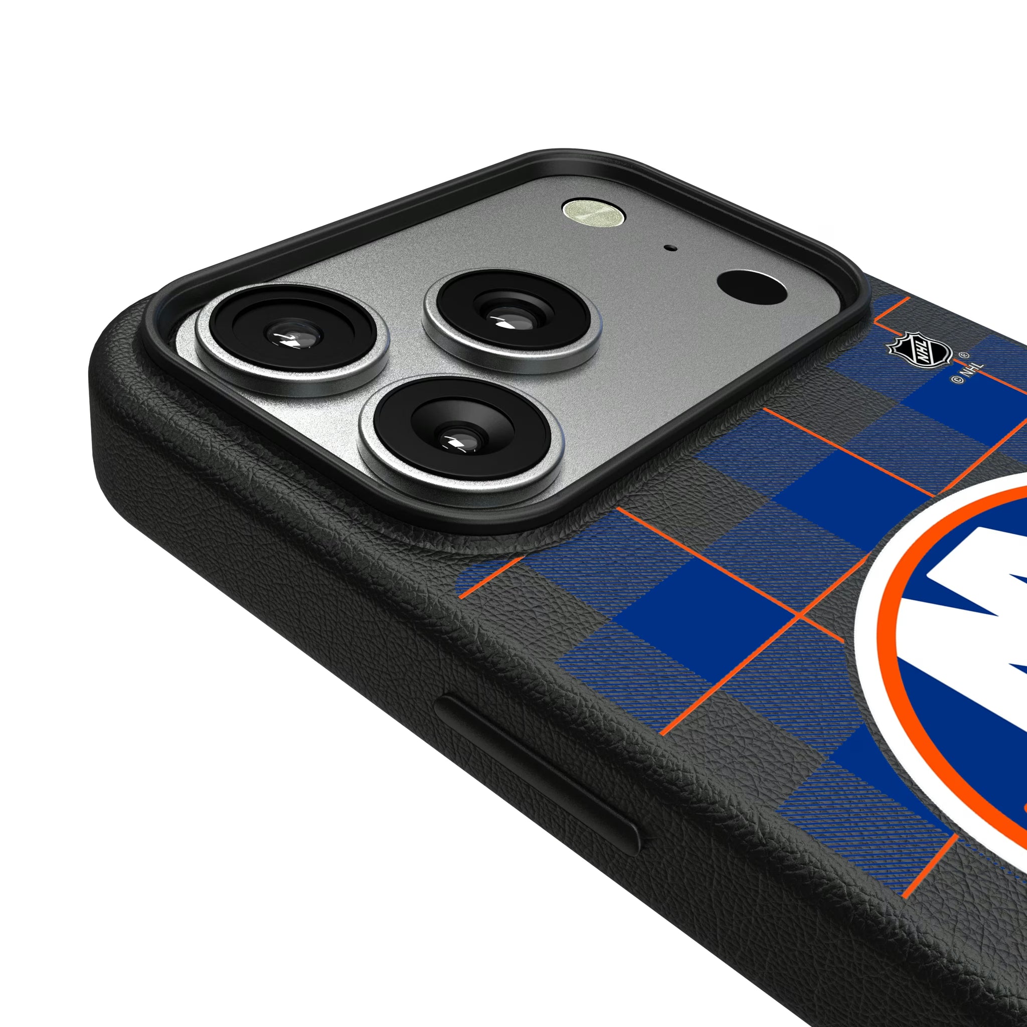 New York Islanders Plaid iPhone MagSafe Compatible Phone Case for Apple iPhone - Detail#Device_iPhone 17 Pro