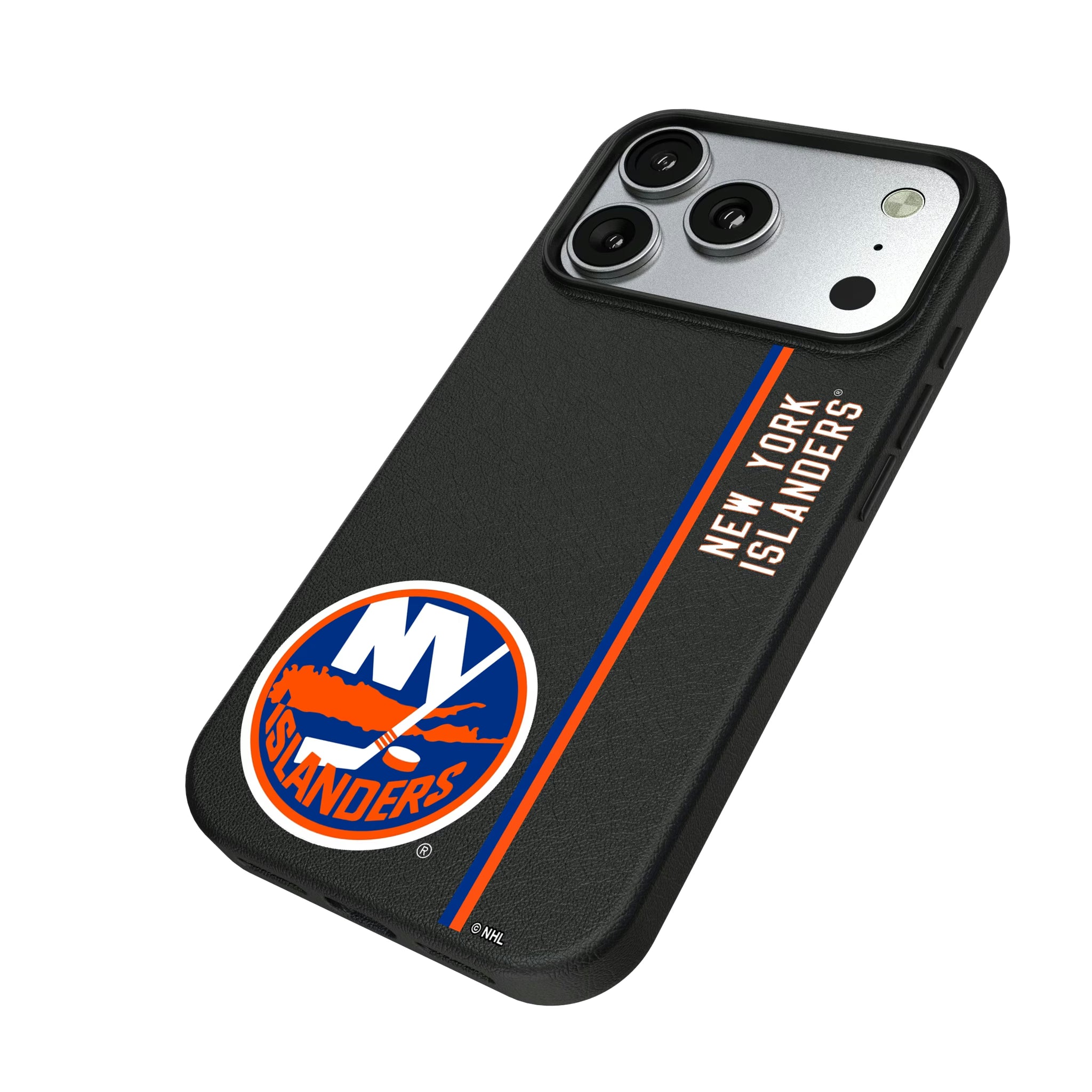 New York Islanders Sidebar iPhone MagSafe Compatible Phone Case for Apple iPhone - Isometric View#Device_iPhone 17 Pro