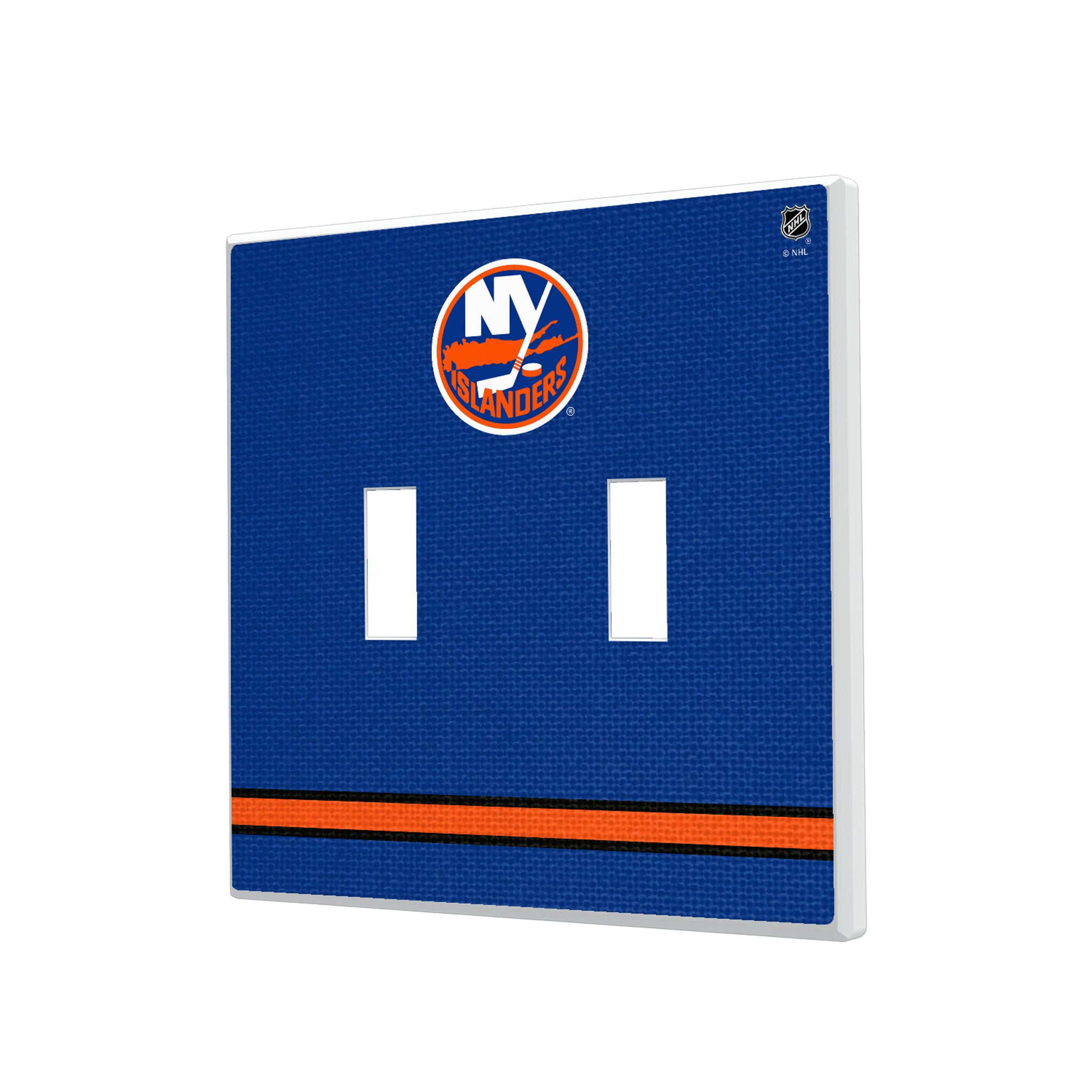 New York Islanders Stripe Hidden-Screw Light Switch Plate#Style_Double Toggle